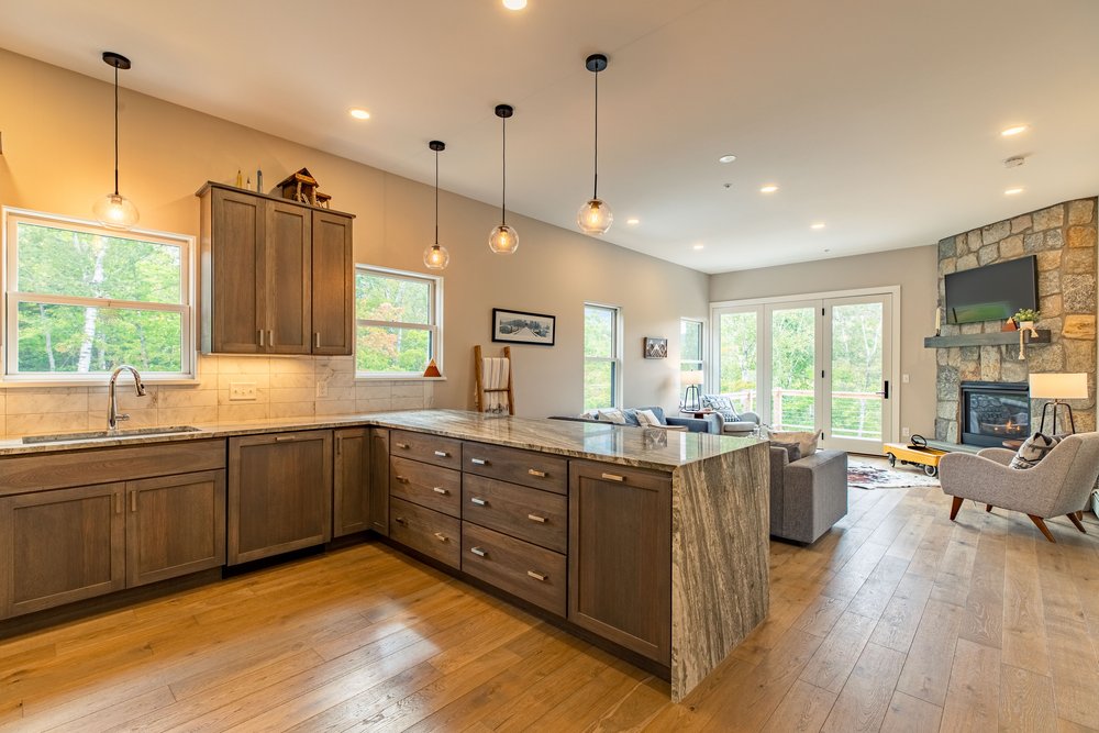 Cabinets, Counters, Floors and Tile designed and installed by Birchwood Interiors