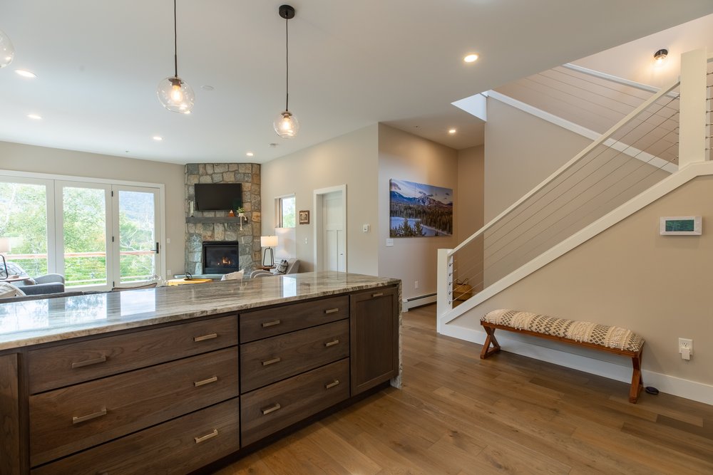 Cabinets, Counters, Floors and Tile designed and installed by Birchwood Interiors