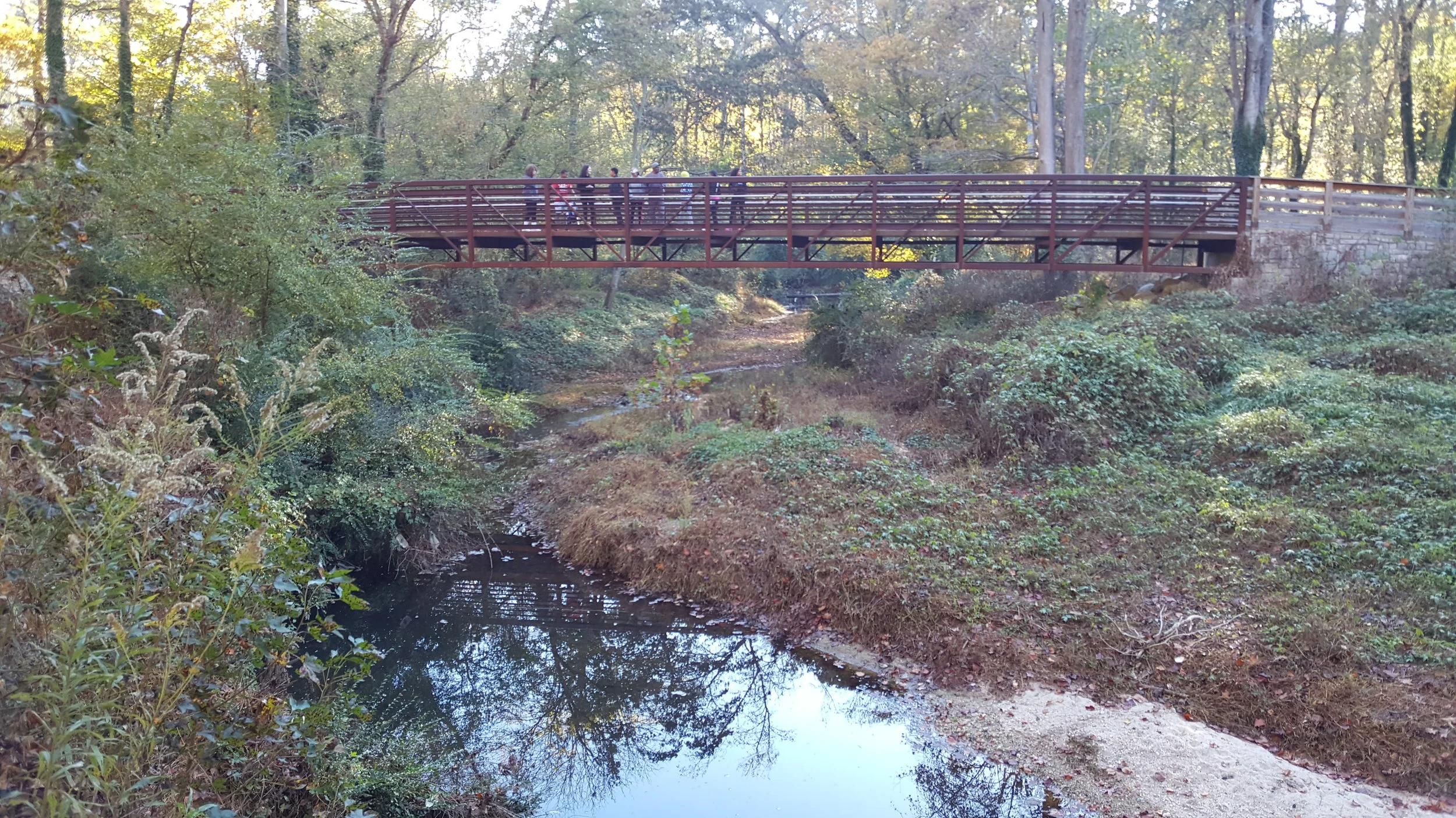 Crossing the bridge from the Atlanta BeltLine SW Connector to Beecher Hills Elementary School