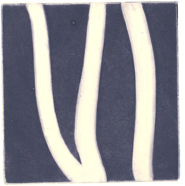 Hanni Woodbury, Untitled, carborundum and chine collé, 5x5"