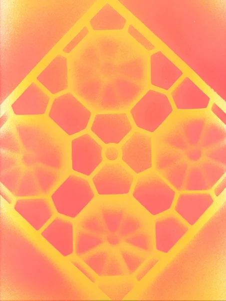 Edward Kimball, Pattern With Road Marker Paint and Trailer Leveler, spray paint and stencil, 15x11"