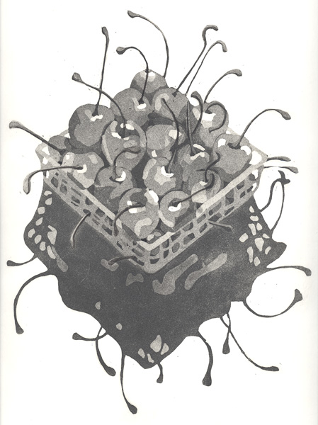 Louise Hamlin, Spiritoso, aquatint etching with spit bite, oil-based ink, 15x11"