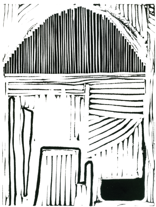 Hisaya Paul Ishii, dh, woodcut, 8 x 6"