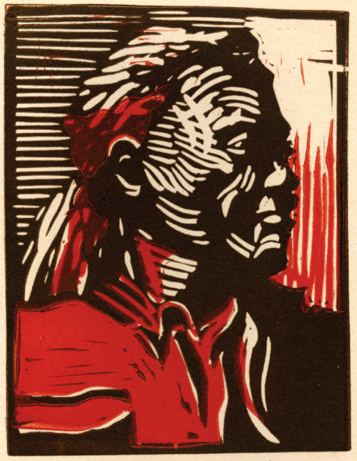 Katherine Larocca, Wendell, linocut, 5 x 4"