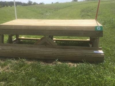  The Preliminary table at the Cobblestone Farms Horse Trials. Course designed by Jeff Kibbie. 