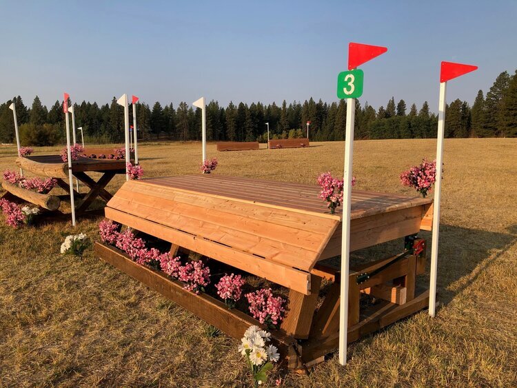  James Atkinson designed this Preliminary table at the Spokane Sport Horse Farm Sixth Annual Fall Horse Trials. 