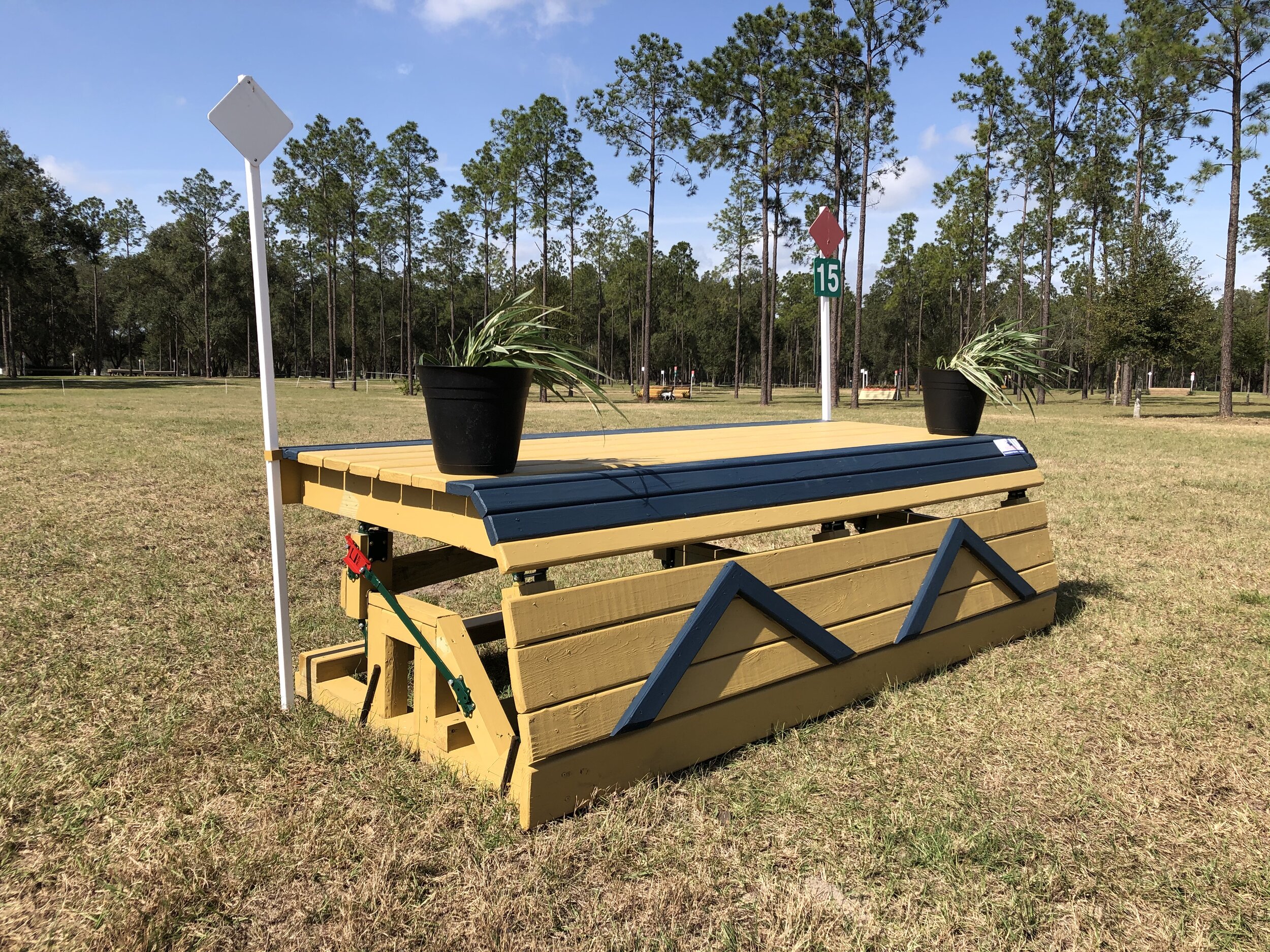  A new Preliminary frangible table at the Three Lakes Horse Trials at Caudle Ranch, built by Morgan Rowsell. 