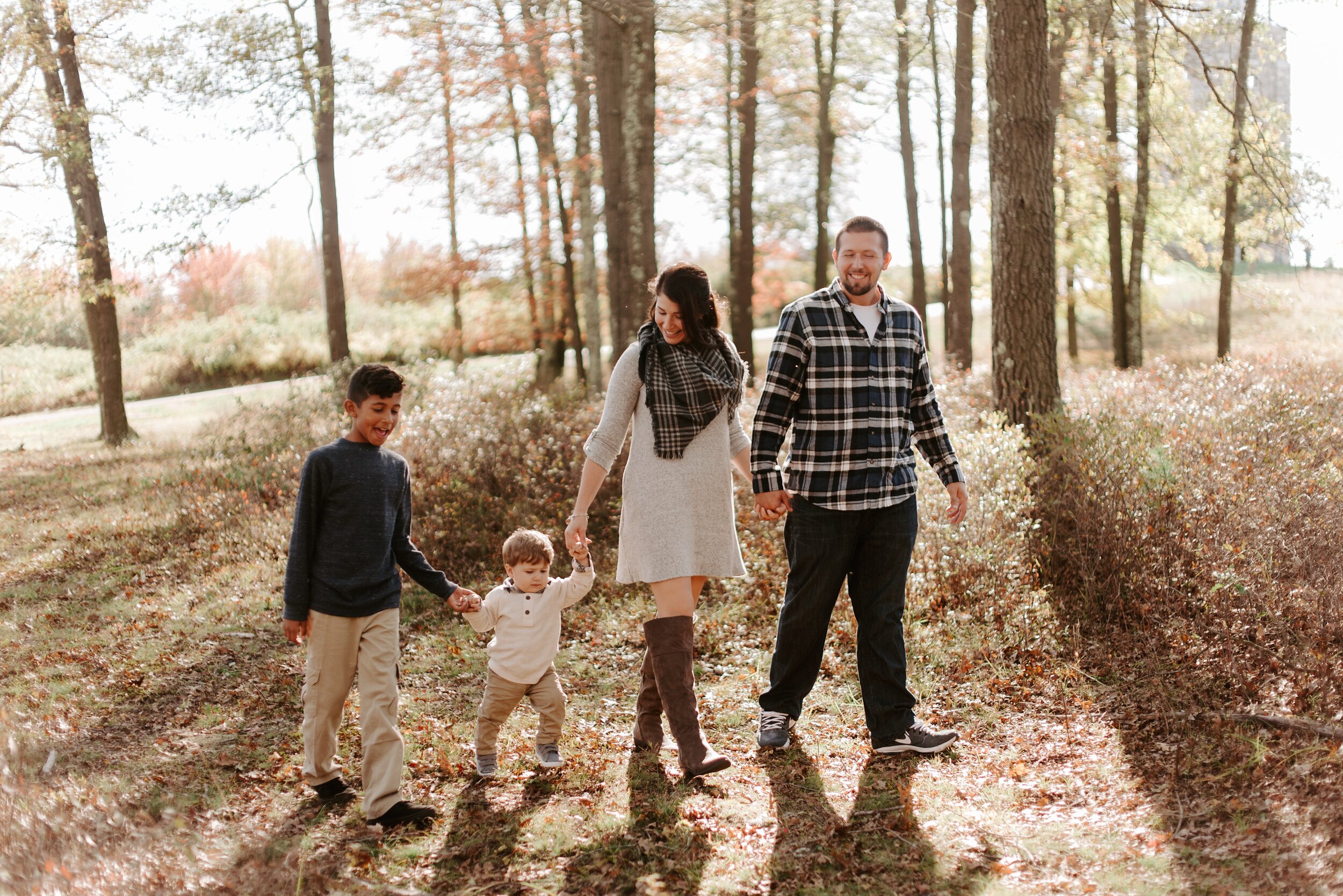Southern Connecticut Lifestyle Family Photographer Fall Outdoors Autumn Photos Holding Hands.jpg