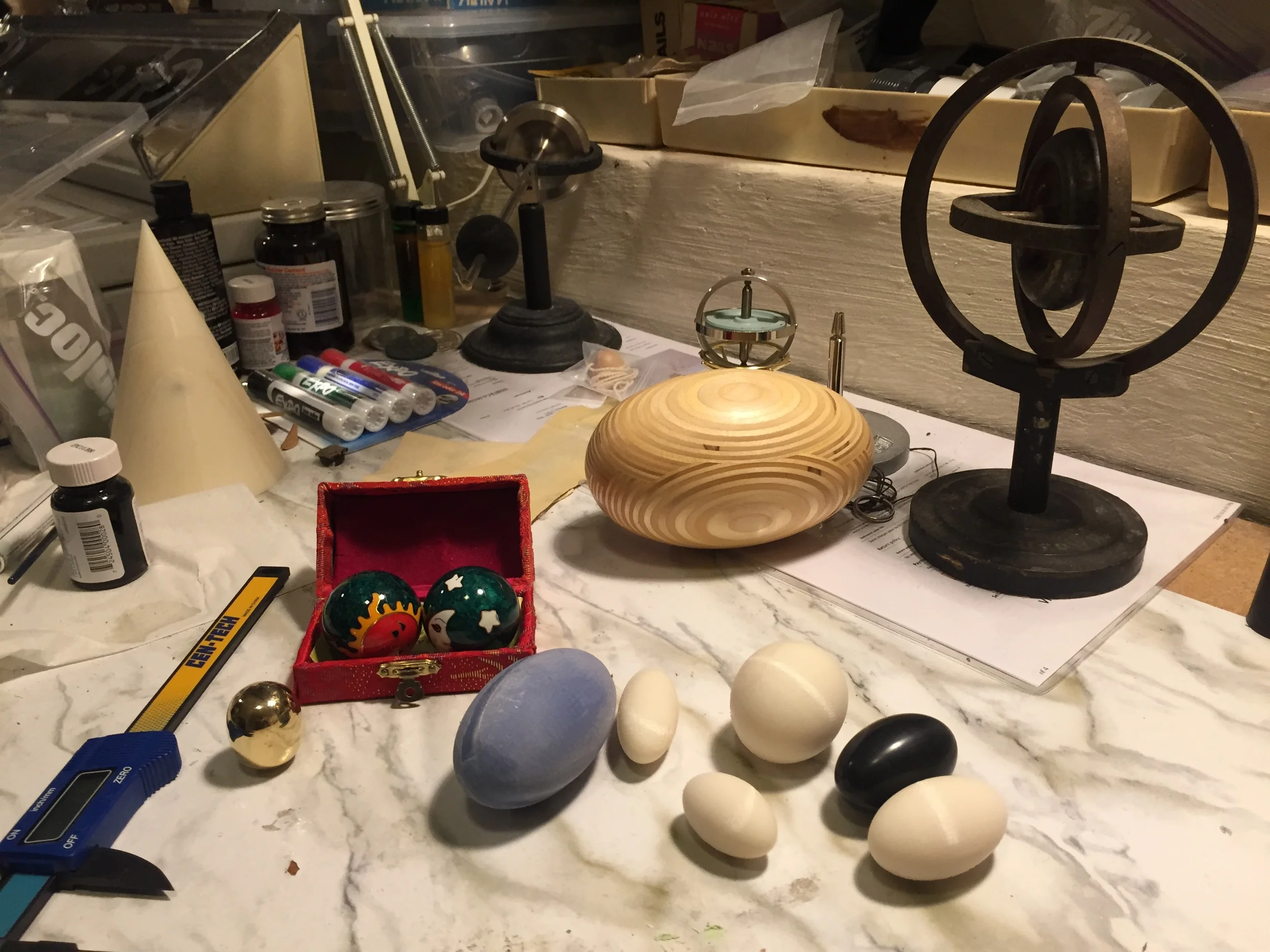 Experiments included creating different shapes from 3D printers before machining in a variety of materials.