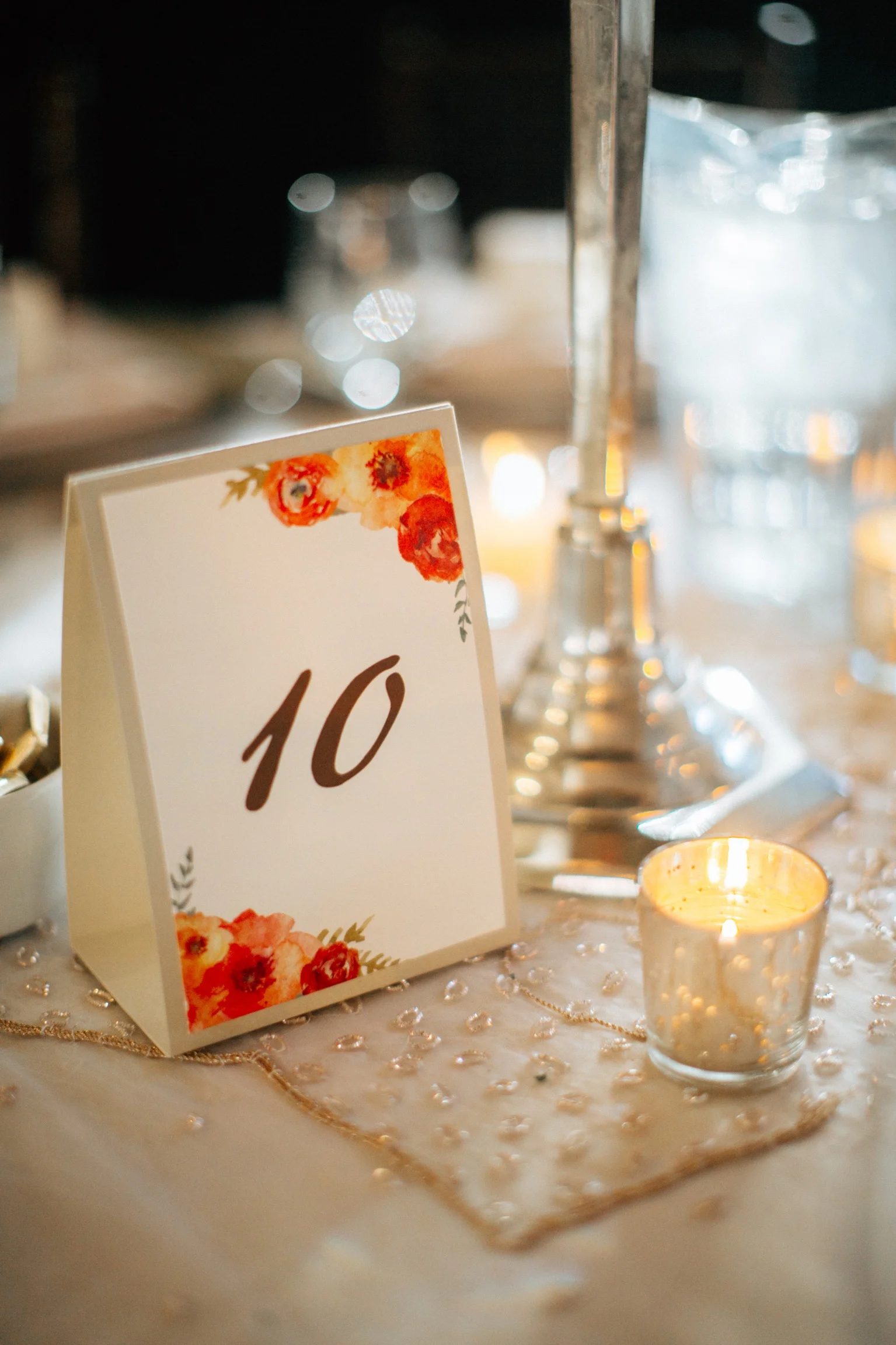 Watercolor Floral Table Number Tent