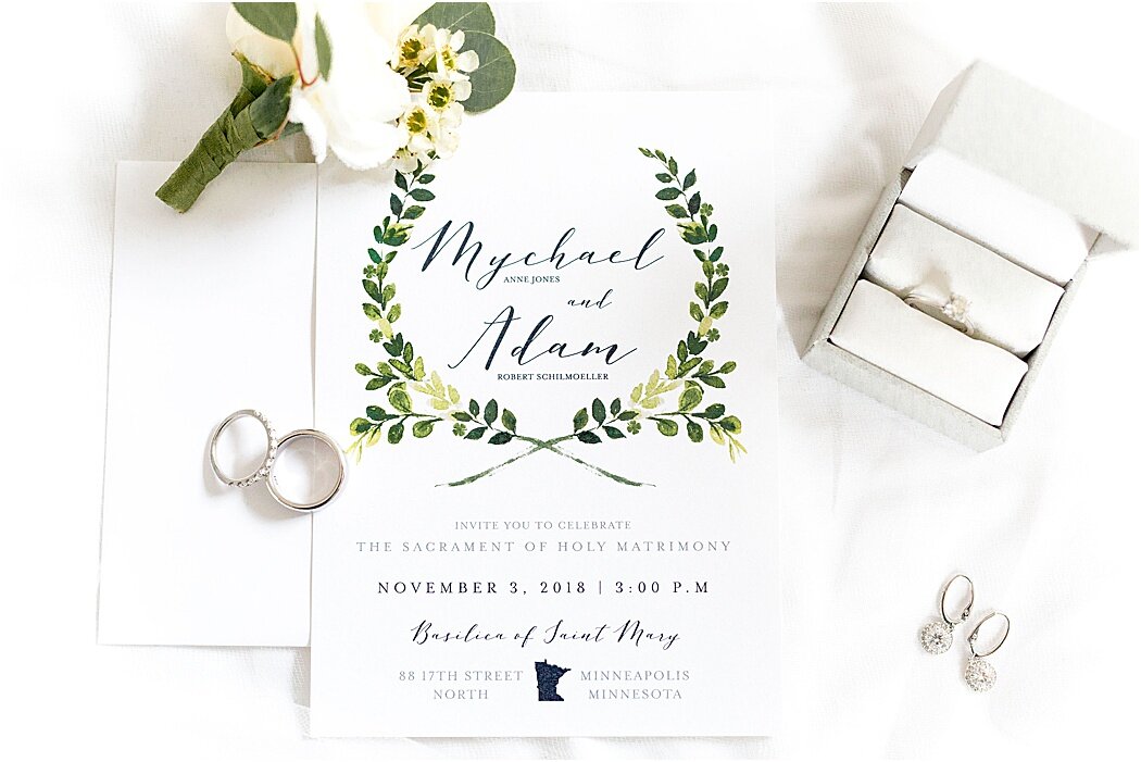 Greenery Laurel Wedding Invitation