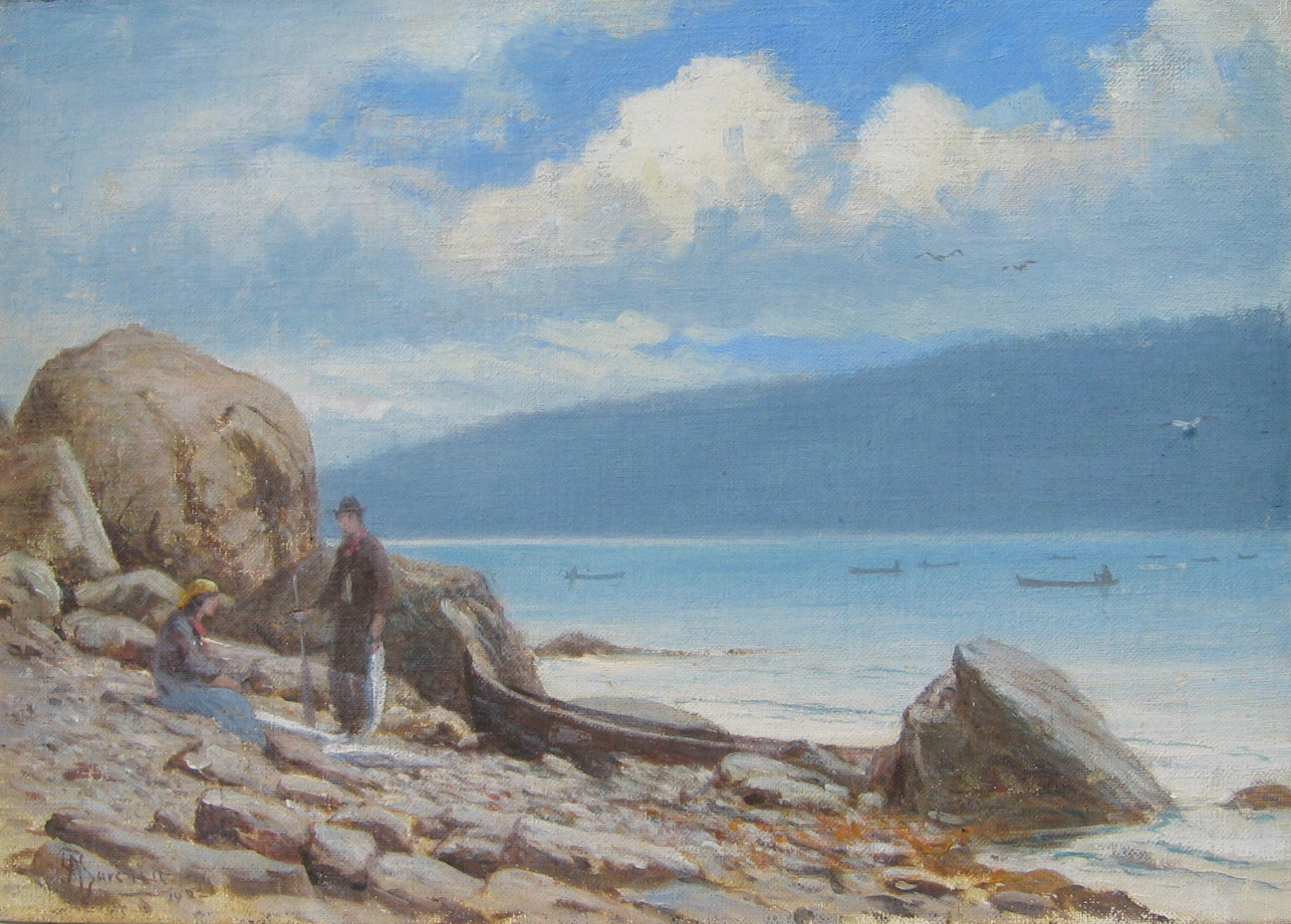 Arthur Burchett, Salmon Fishing, Cowichan Bay, 1923