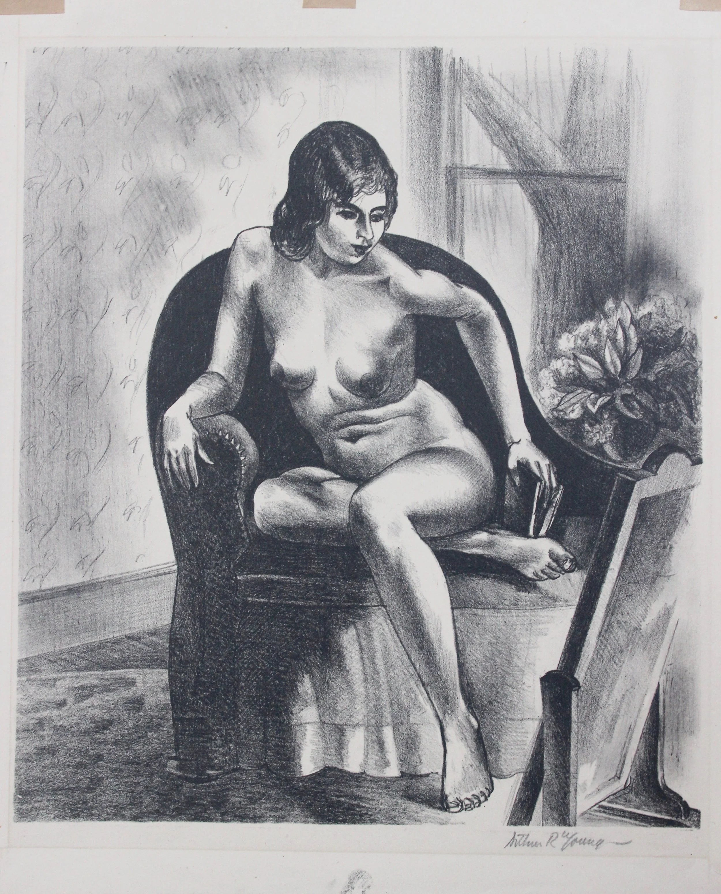 Arthur R. Young, Untitled (nude seated in chair), c. 1930