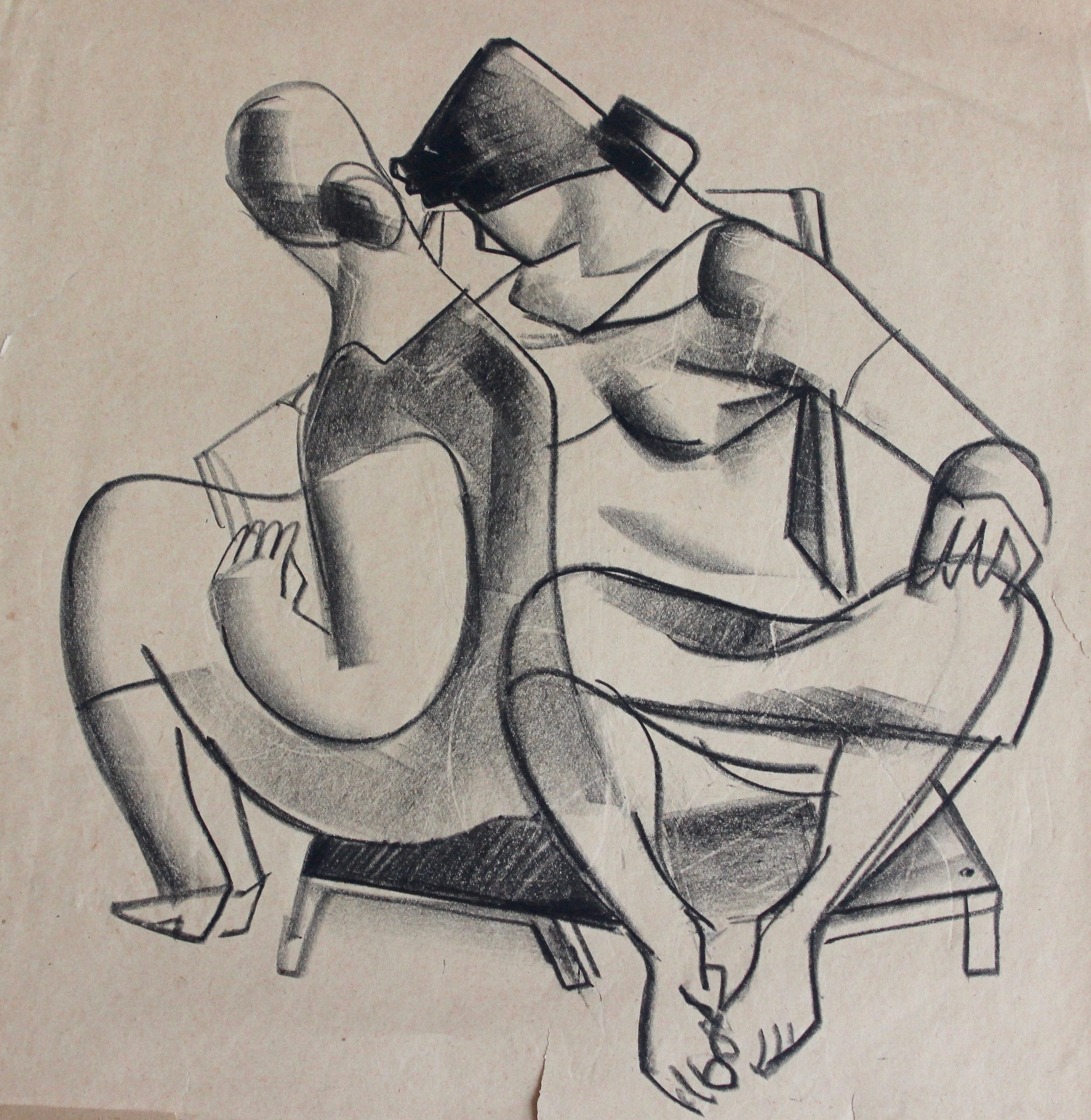 Arthur R. Young, Untitled (two woman sitting on a chair)