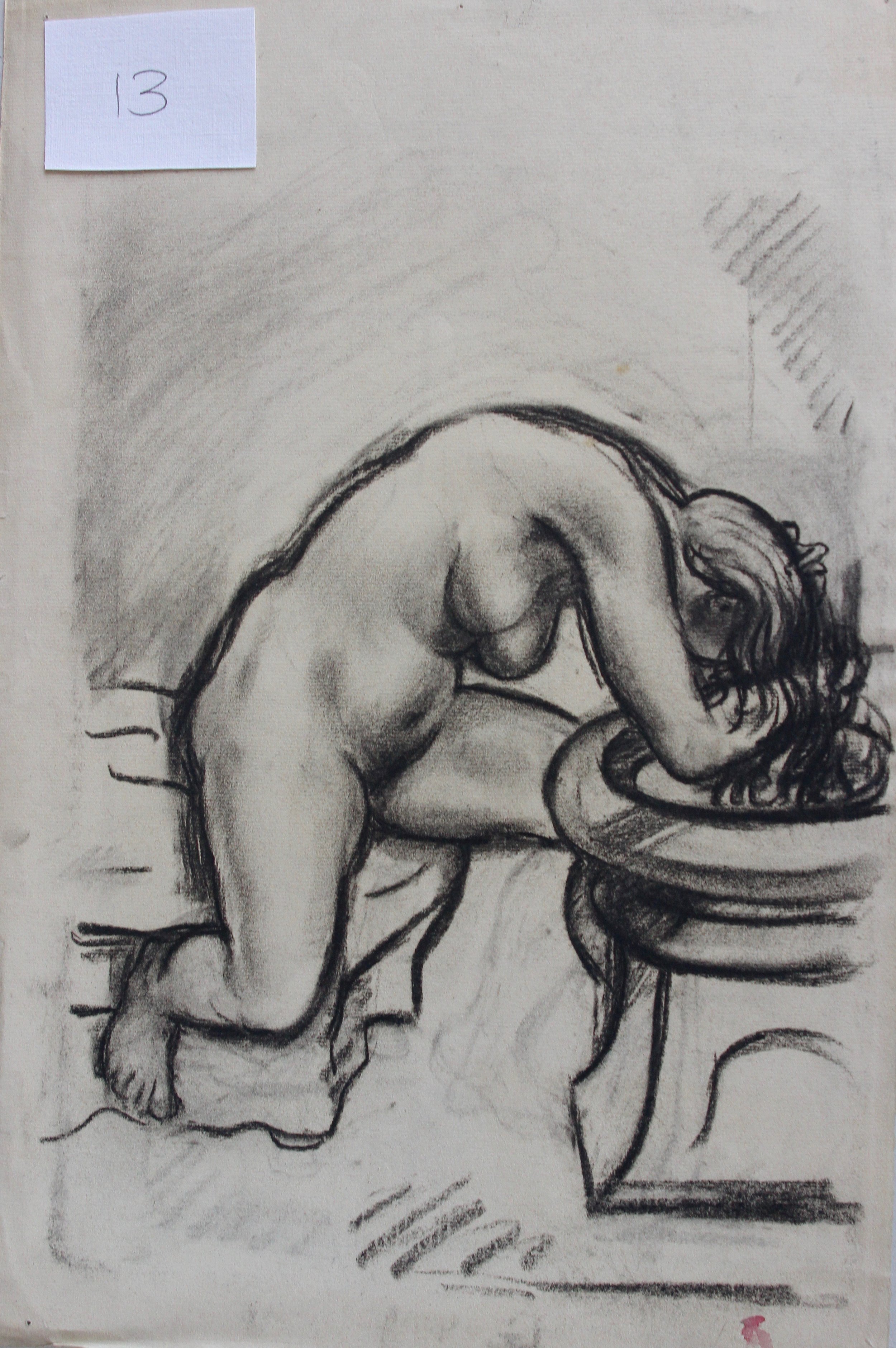 Arthur R. Young, Untitled (nude washing her hair #13)