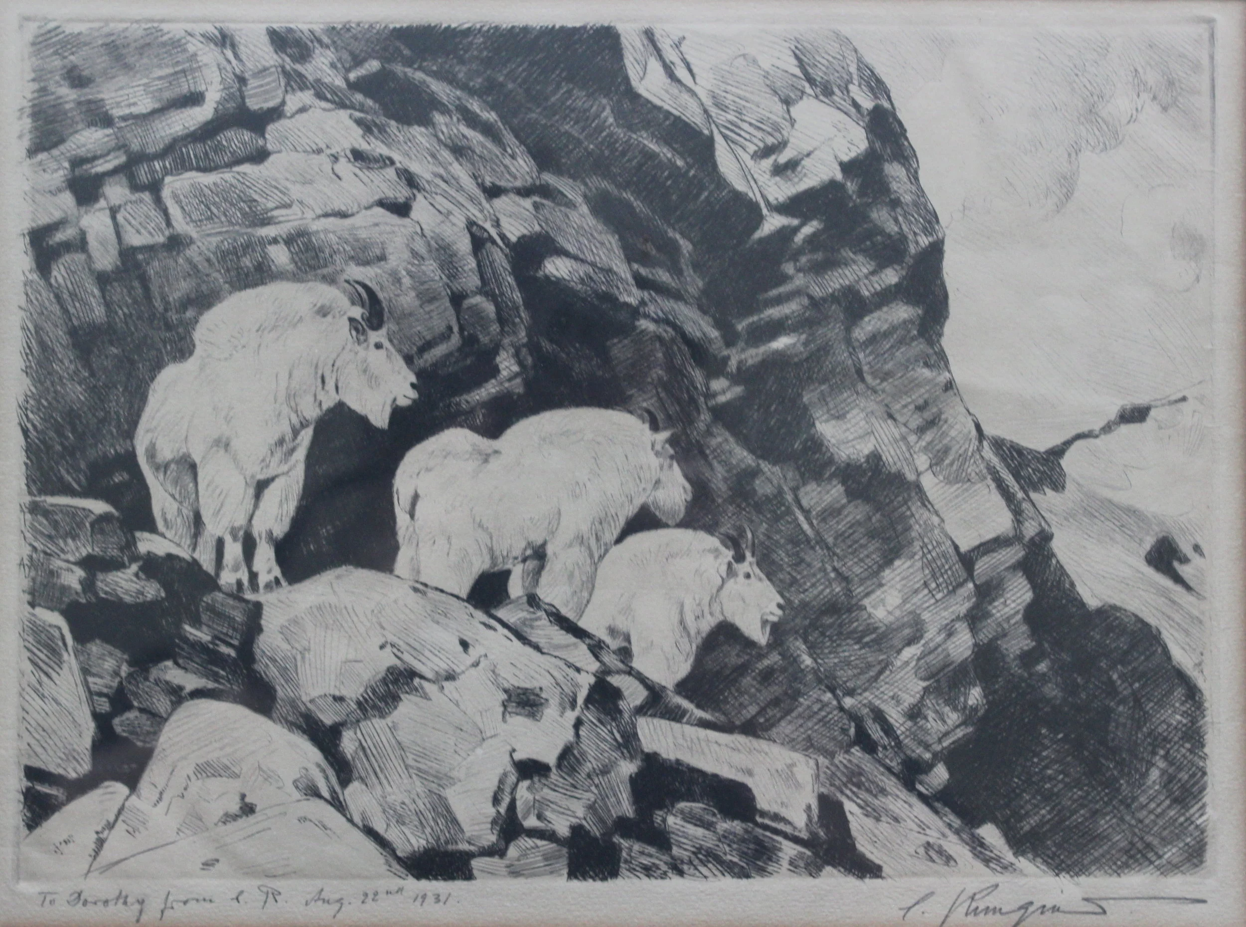 Carl Rungius, Mountain Goats, 1931