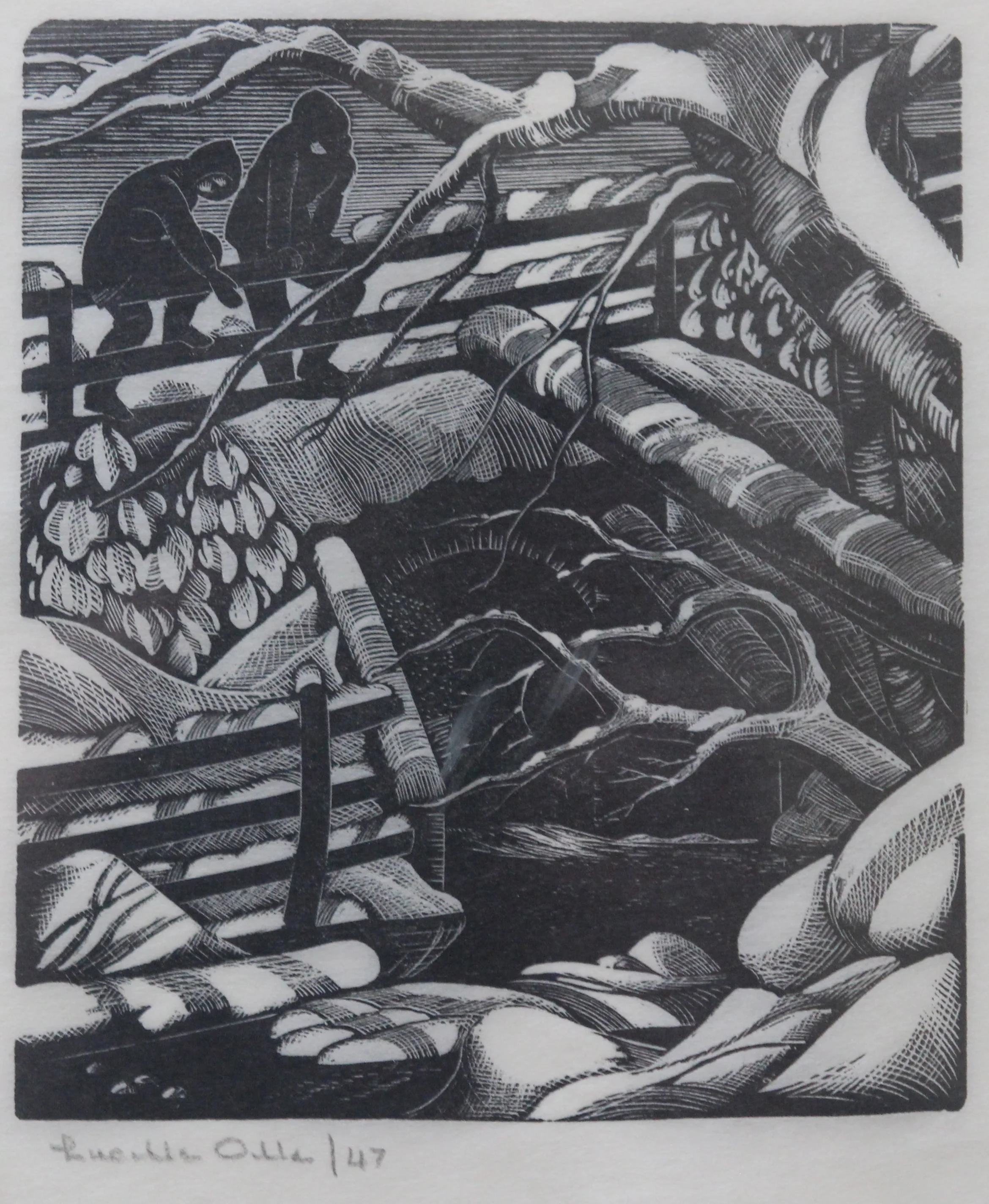 Lucille Oille, On the Bridge in Winter, 1947