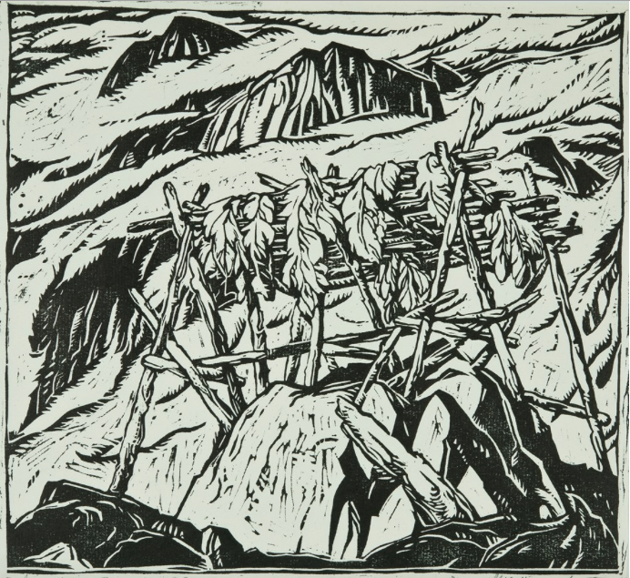 Jock Macdonald, Salmon Rack, Fraser Canyon, 1930