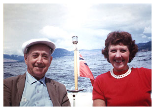 W.P. Weston and his daughter on Okanagan Lake, BC.