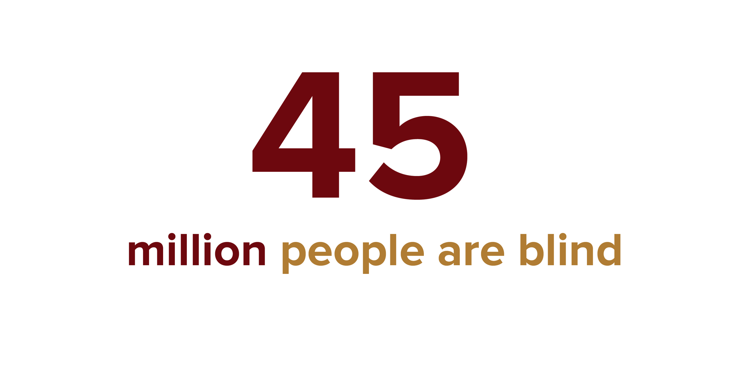 There are 45 million blind people living in the world today.