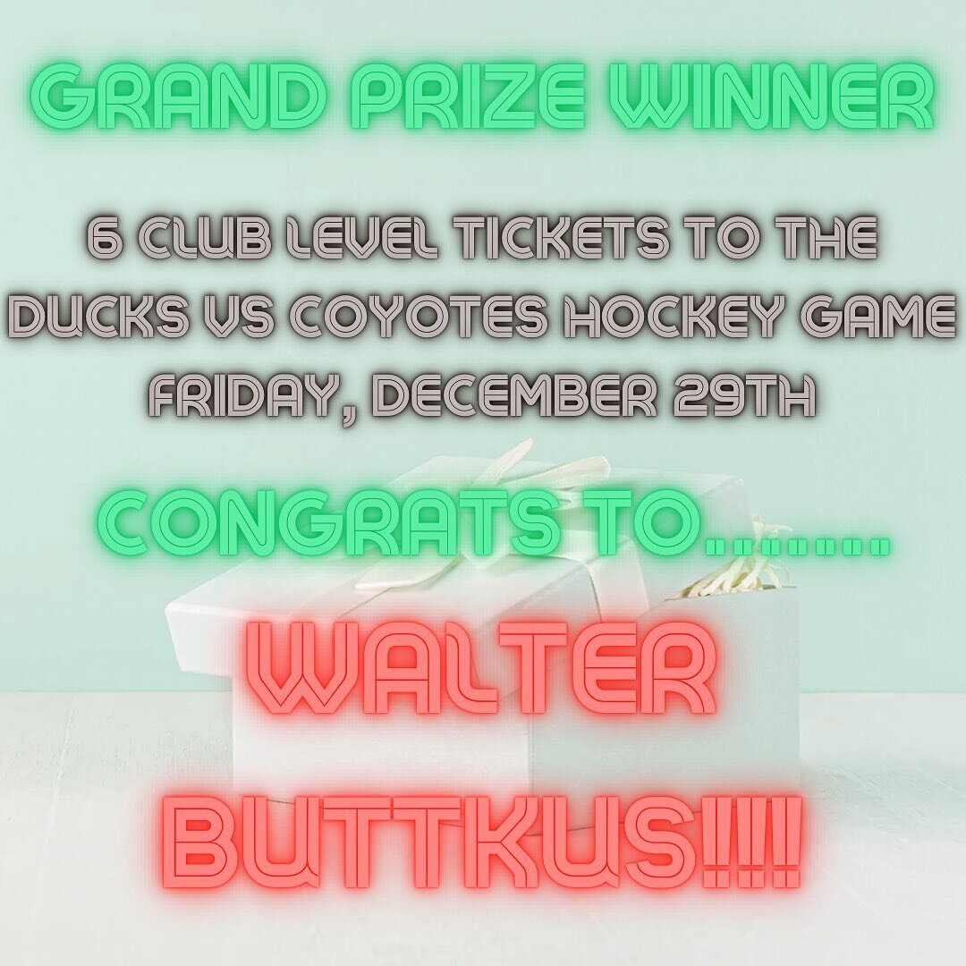 Congratulations Walter Buttkus! Your tickets include $150 worth of food/drink vouchers along with parking! We will reach out via email/text but please reach out to us on Instagram as well if you see this.