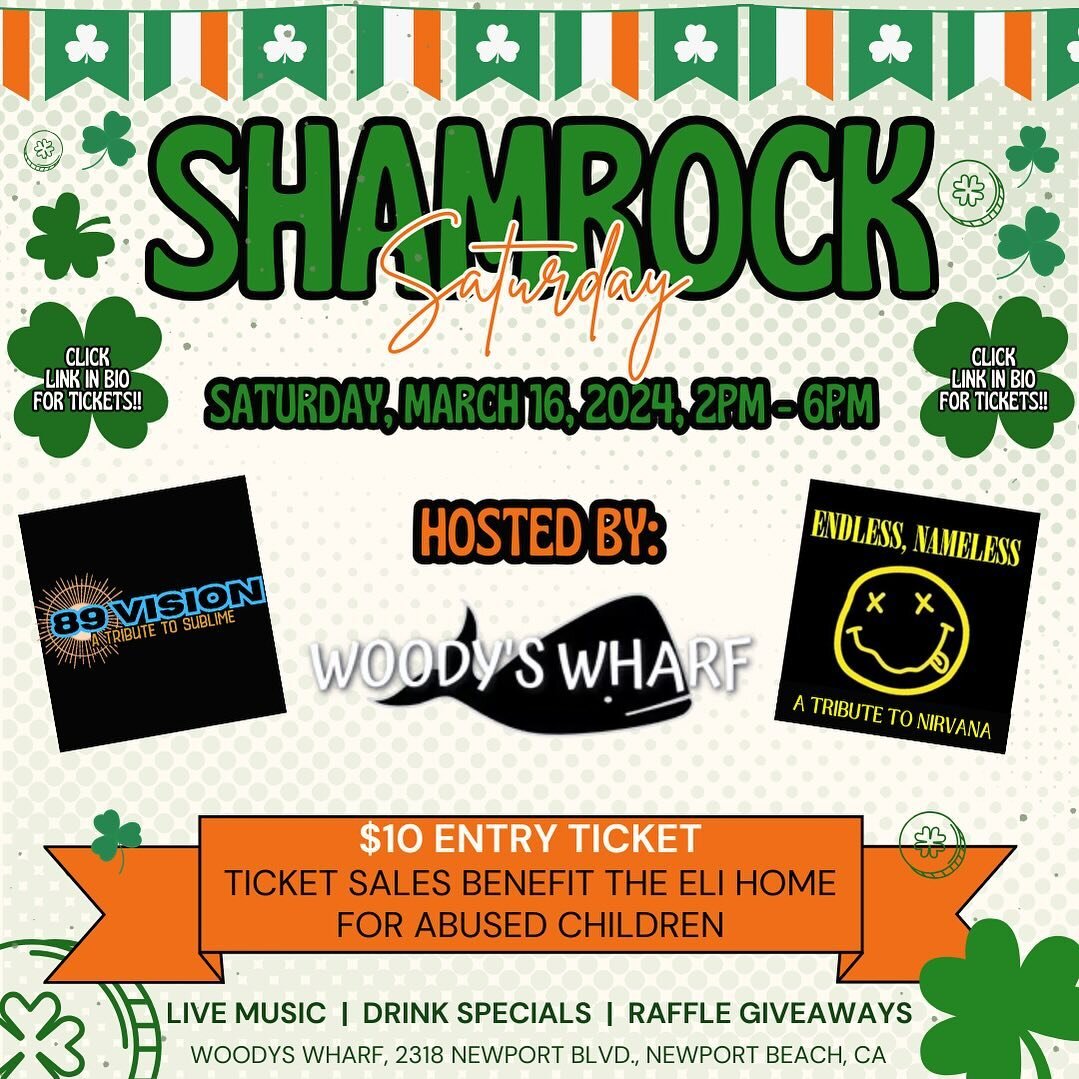Multiple live bands, great raffles and good times! Tickets in bio! #WoodysWharf #StPatricksDay