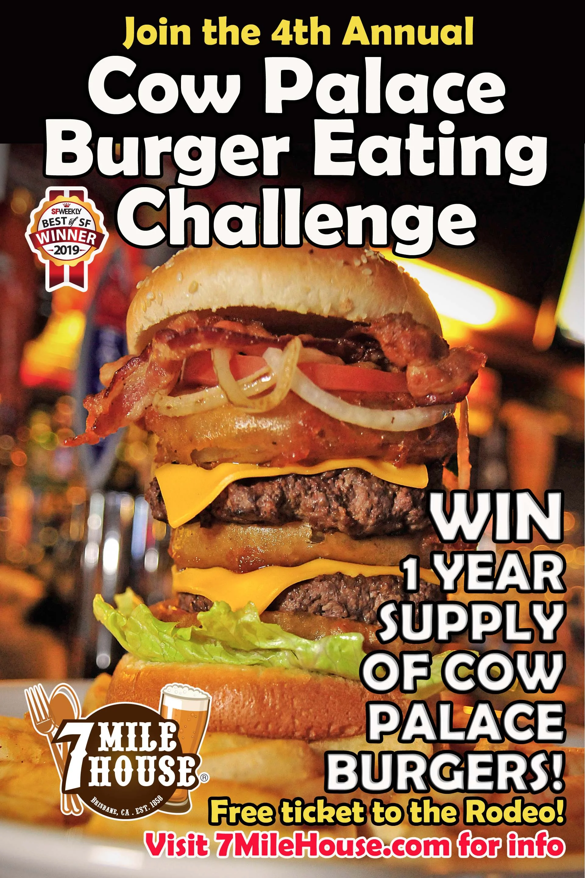 Cow Palace Burger Eating Challenge 2019 Postcard FRONT no address.jpg