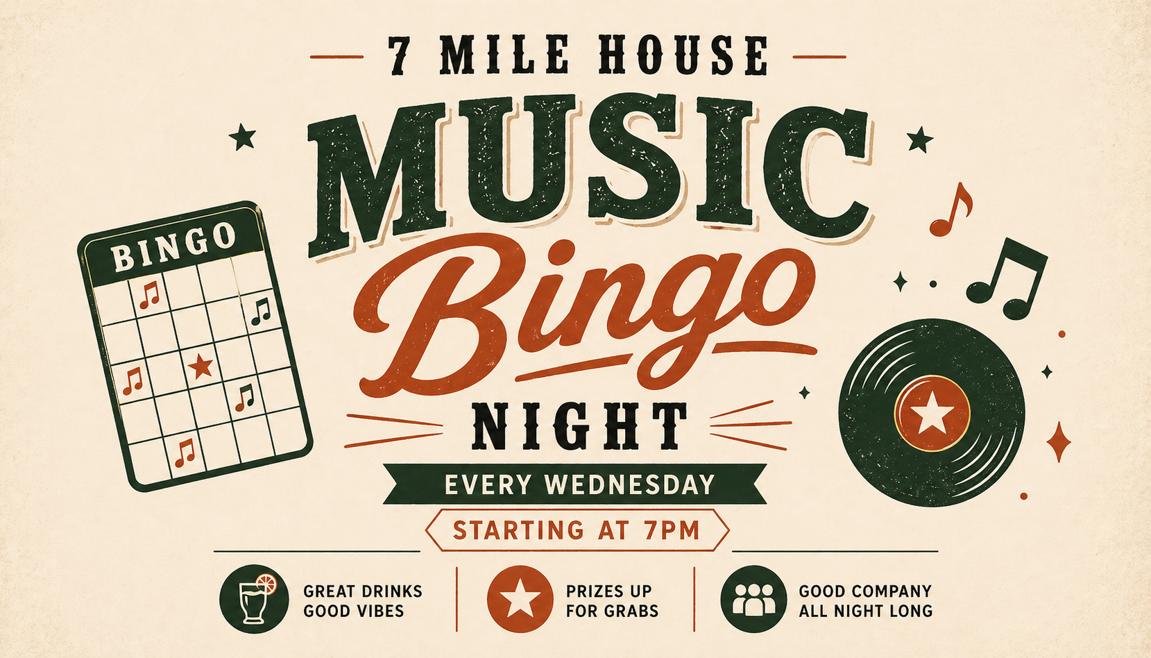 Music Bingo Night: Every Wednesday!