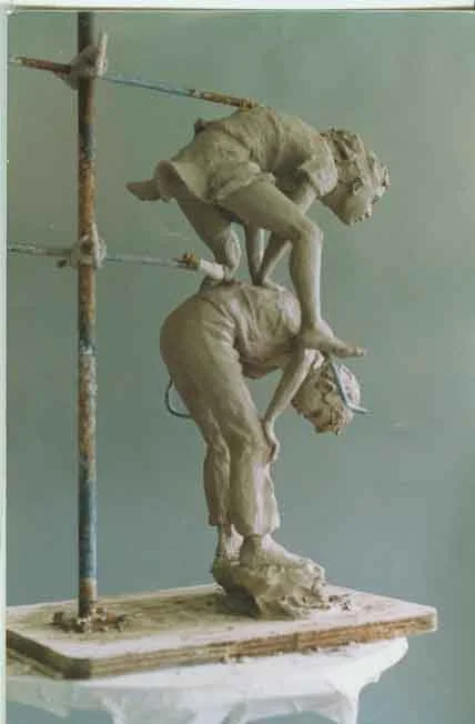First Flight - in the making, clay on armature