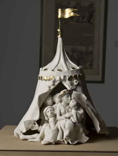 Crowded Pavilion Porcelain - Collection of the Grimsby Public Art Gallery, Grimsby, Ontario, Canada