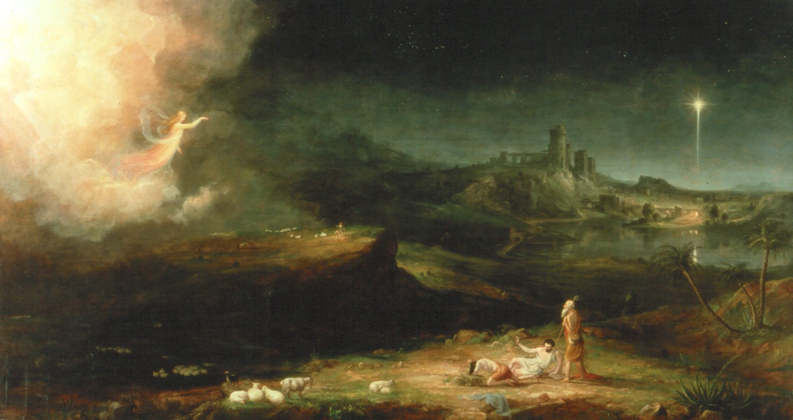 THE ANGEL APPEARING TO THE SHEPHERDS , BY THOMAS COLE. 