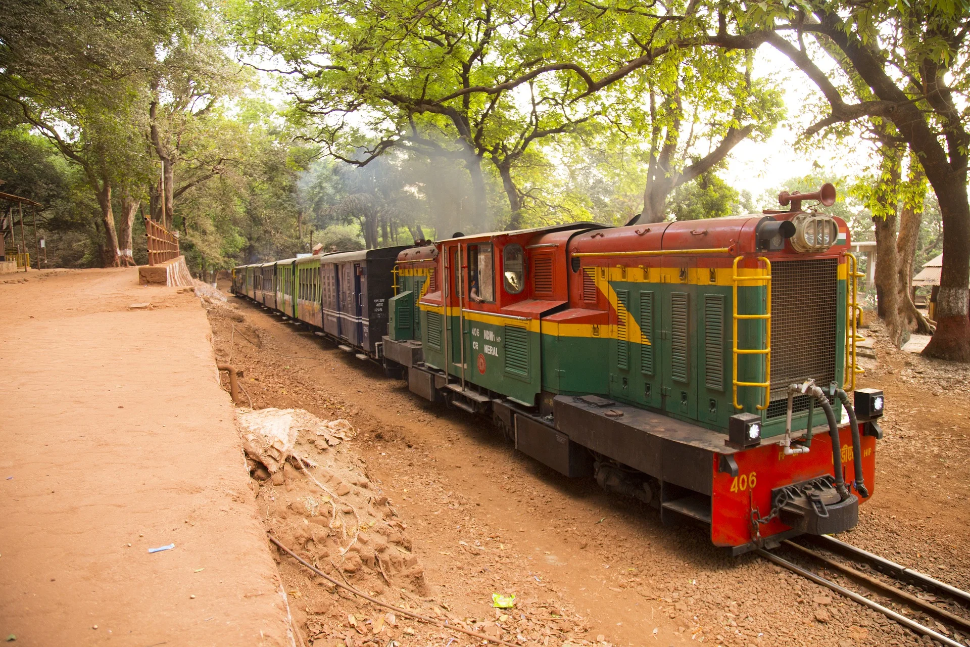 You can ride into Matheran by train.