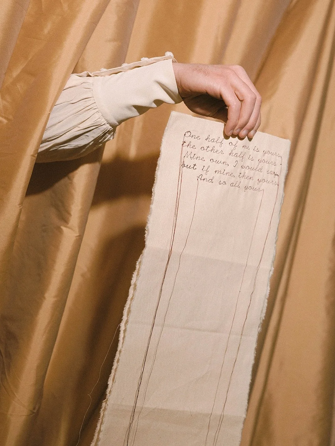 hand-embroidered vows
laced with Shakespearean poetry
details that go beyond the wedding day
the kind of artefacts tucked into shoeboxes and reminisced about with the people you love

becoming more and more meaningful
with the passing of time

you do