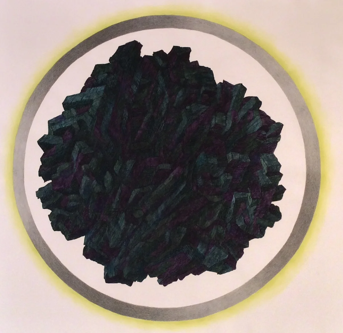 Fracking - Unknown Element (2015) charcoal, pastel, acrylic 41.5" H x 40" W