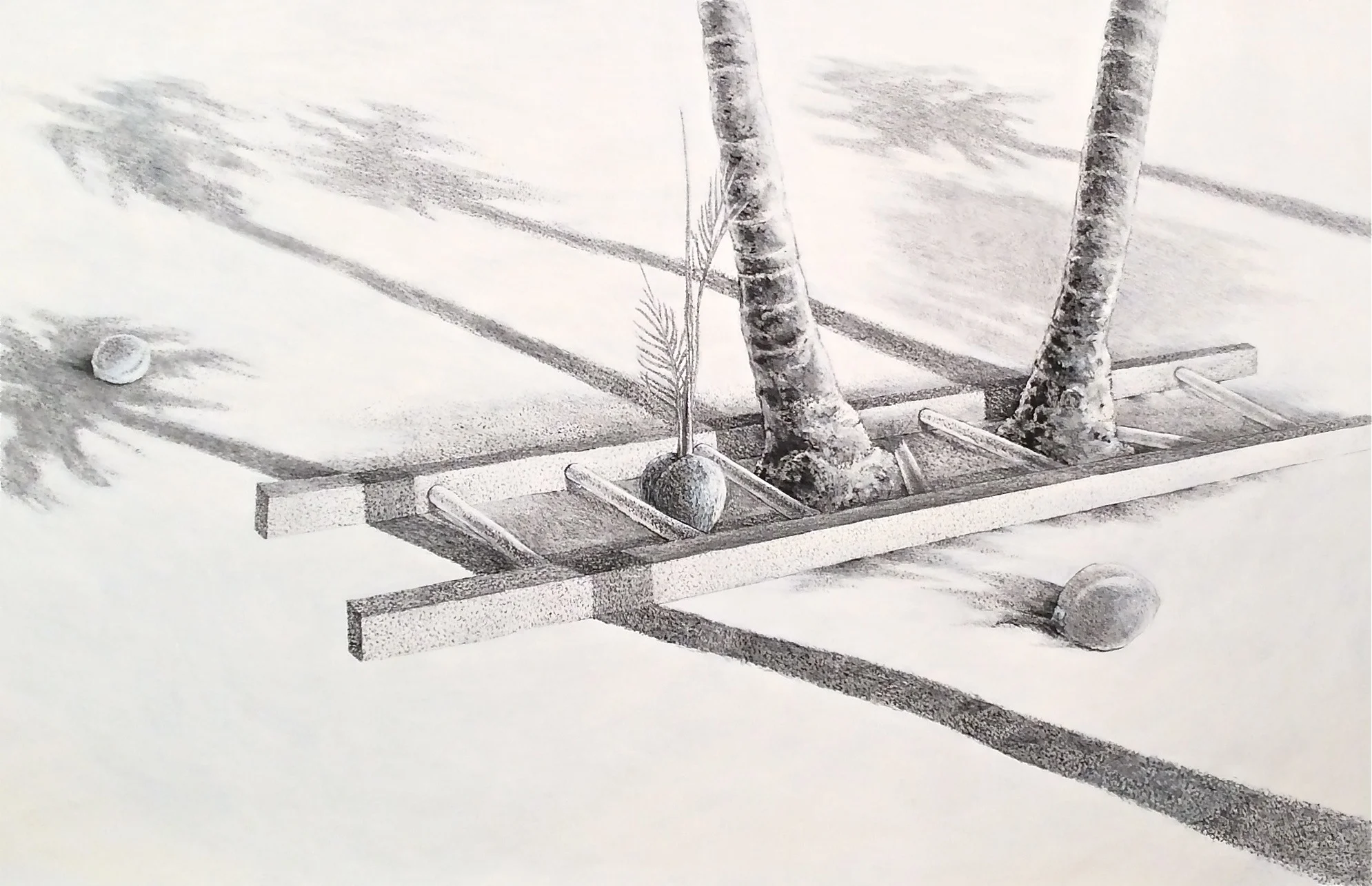 Lineage (2005) charcoal, acrylic 32" H x 49" W