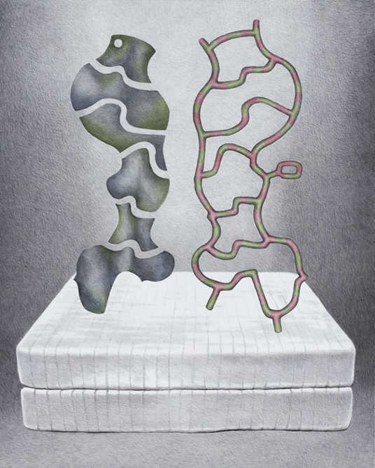 Performance (2004) charcoal, acrylic, graphite 50" H x 40" W