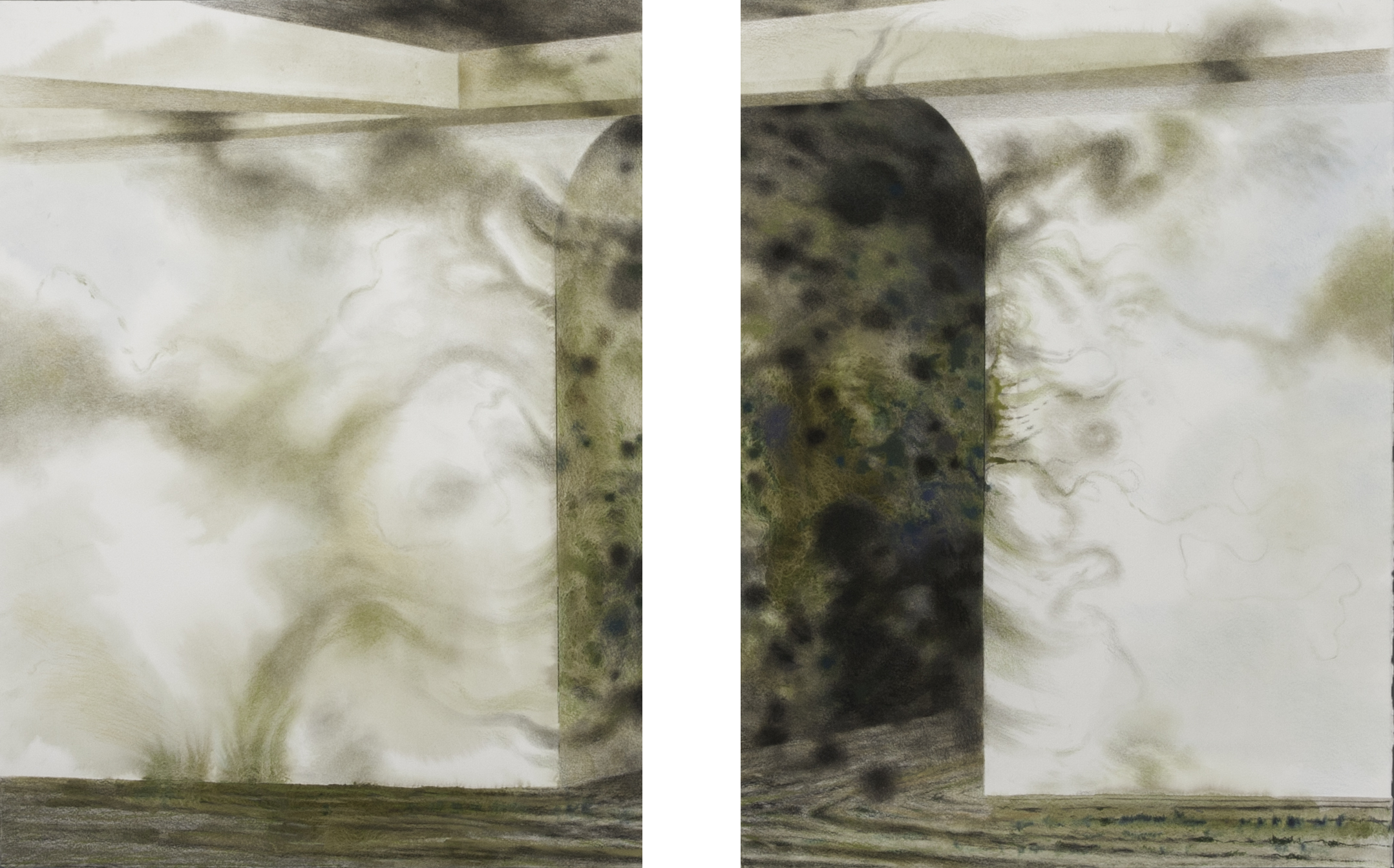 Pittsburgh Passage II (2012) mixed media 30" H x 50" W