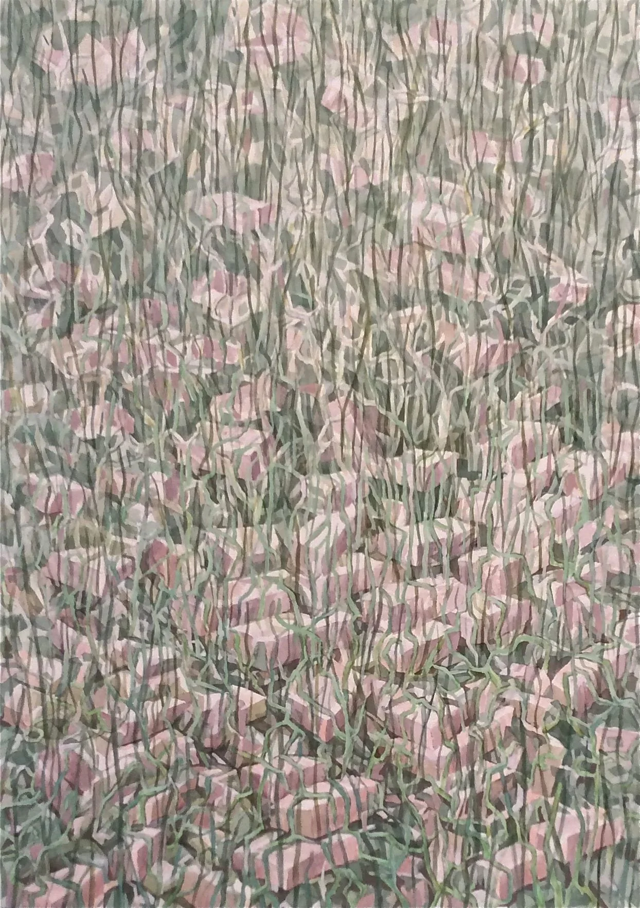 Unplanted Garden - Brick (2013) watercolor & acrylic 41 3/4" H x 29 1/2" W