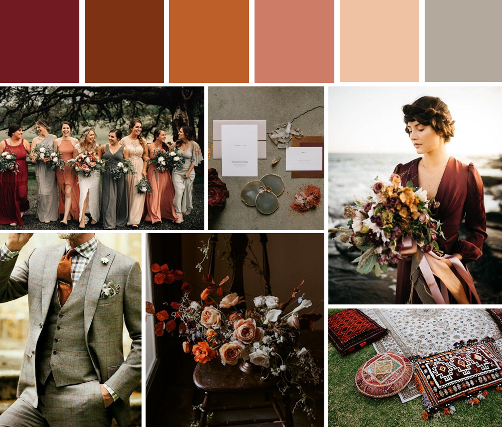 Tropical Majestuoso Espectáculo 5 paletas de colores para tu boda en otoño — Frida Enamorada