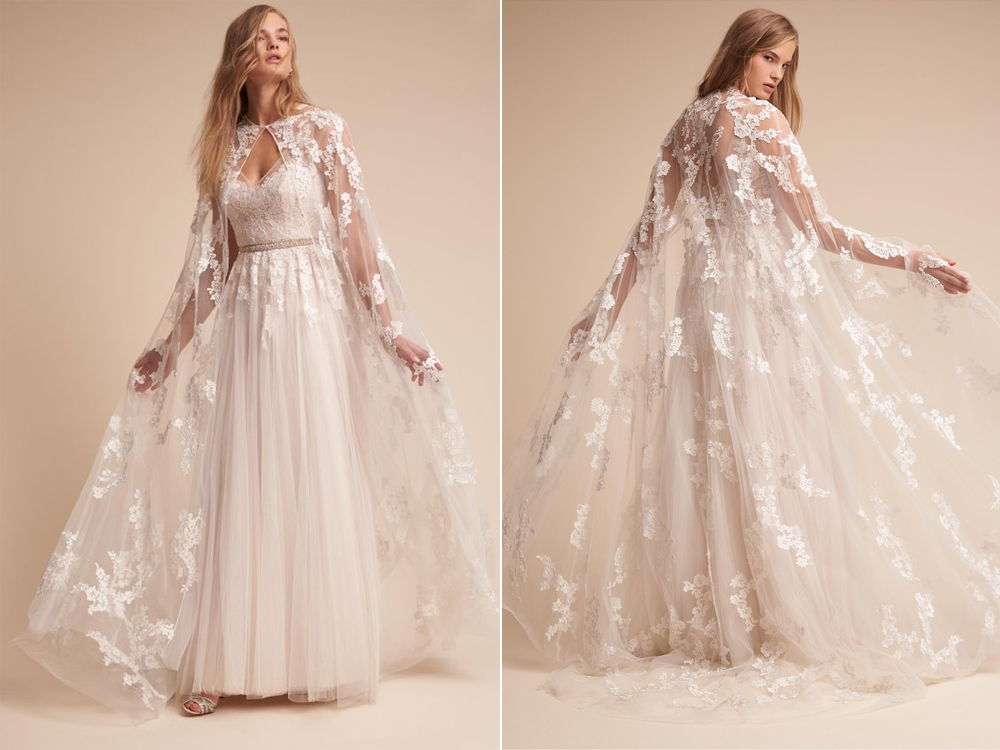 15 vestidos con capa ideales para la novia moderna — Frida Enamorada