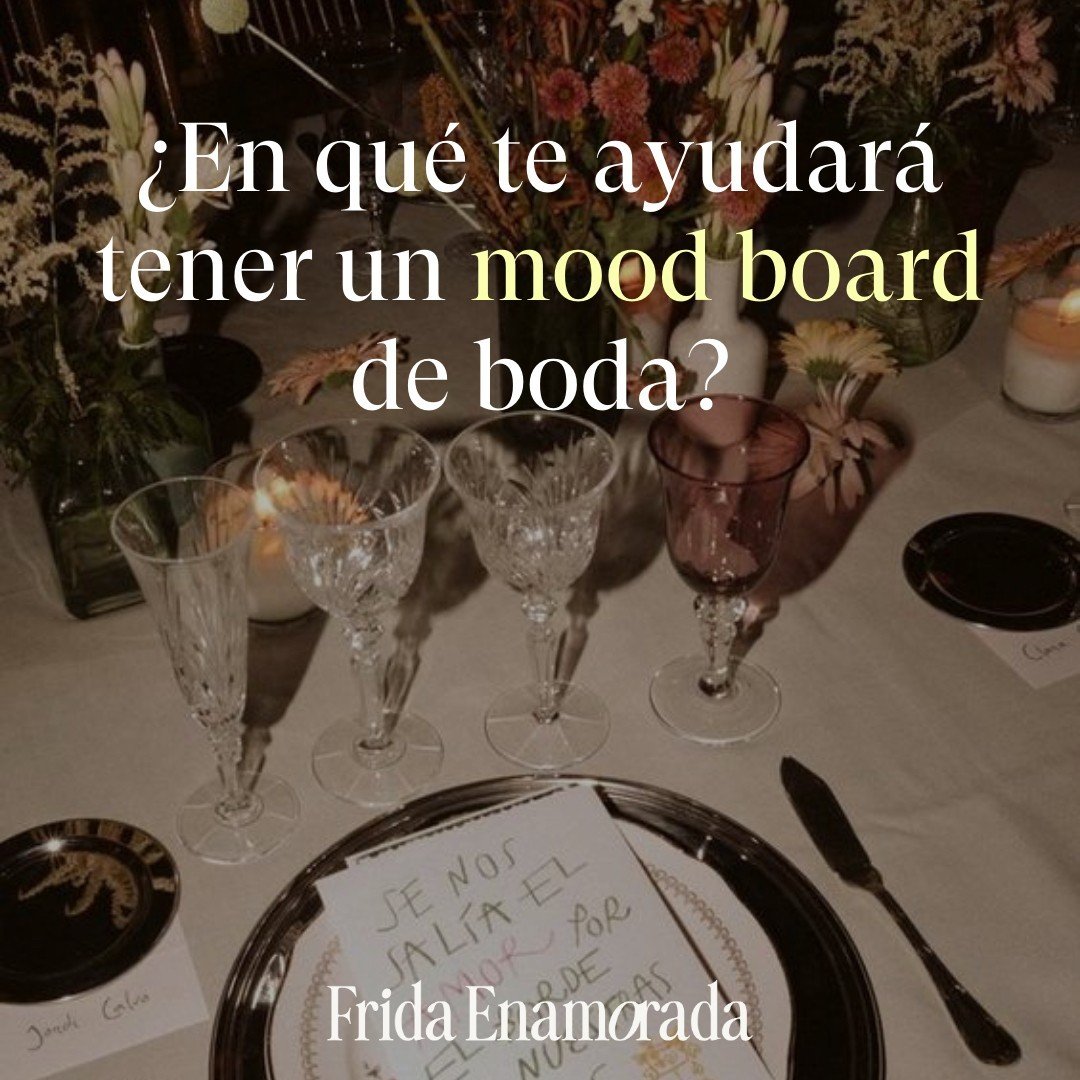 Haz realidad tus sue&ntilde;os de boda con nuestro Frida Moodboard ✨💍

D&eacute;janos inspirarte y guiar tus decisiones creativas mientras te sumerges en la magia de tu d&iacute;a especial. 

&iexcl;Con tu Frida Moodboard capturar&aacute;s la esenci