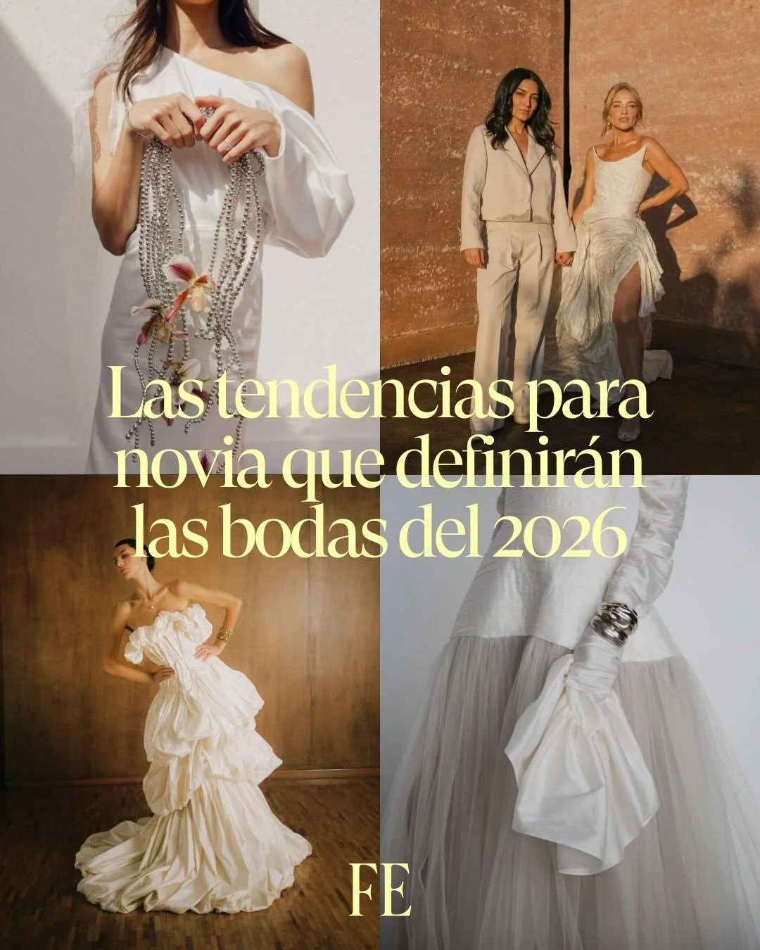 Si te casas en 2026, guarda este post.🤍

Porque las novias est&aacute;n entrando en una era mucho m&aacute;s fashion, libre y personal. Vestidos voluminosos dignos de pasarela, accesorios que no pasan desapercibidos, velos protagonistas, ramos que f