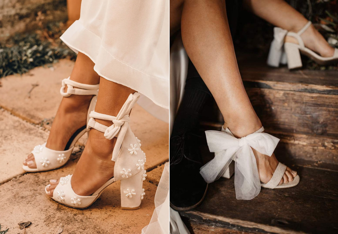 Zapatos de novia de la boda