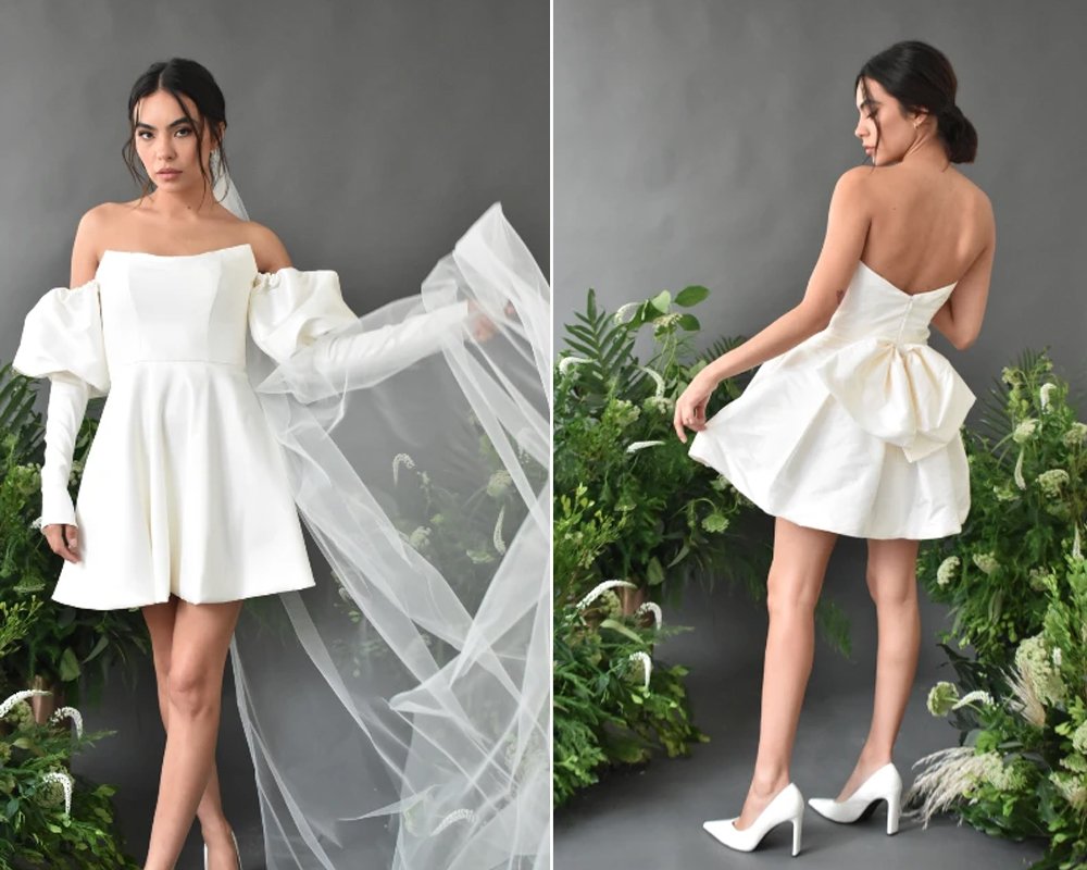 10 Marcas y sus novedosas propuestas de vestidos de novia cortos — Frida Enamorada