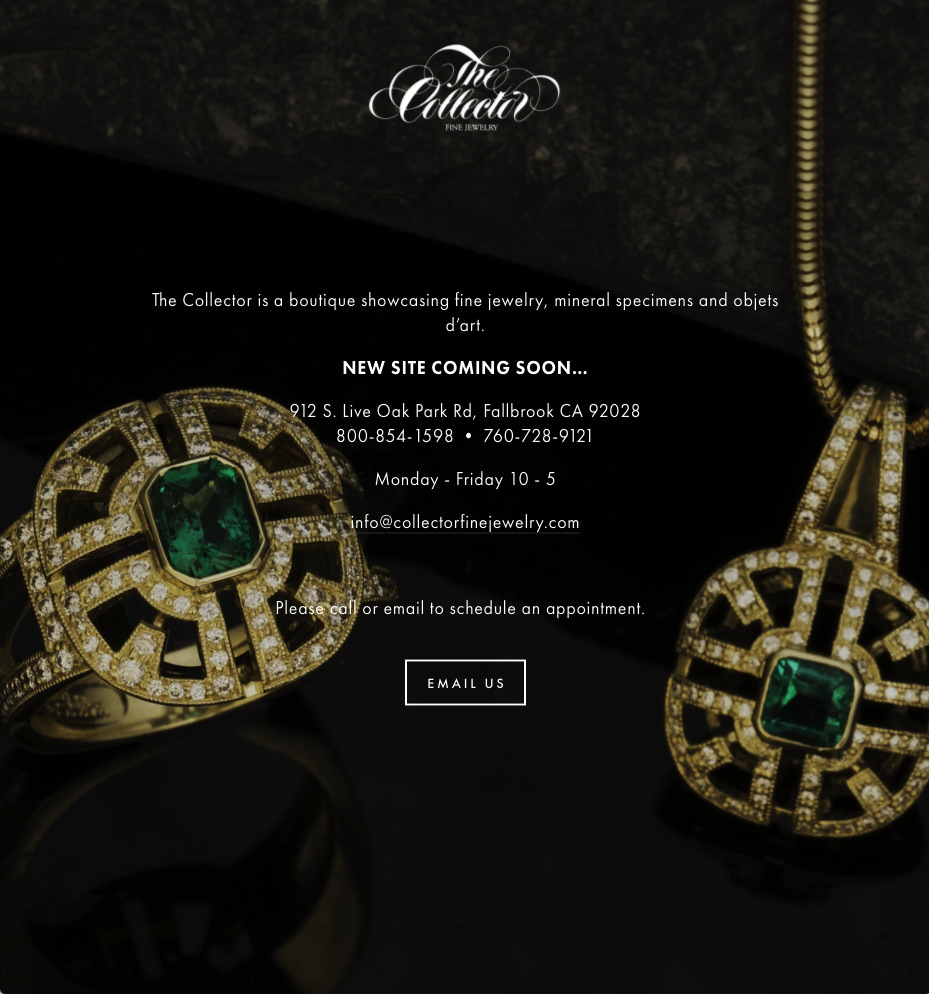 Collector Fine Jewelry splash page