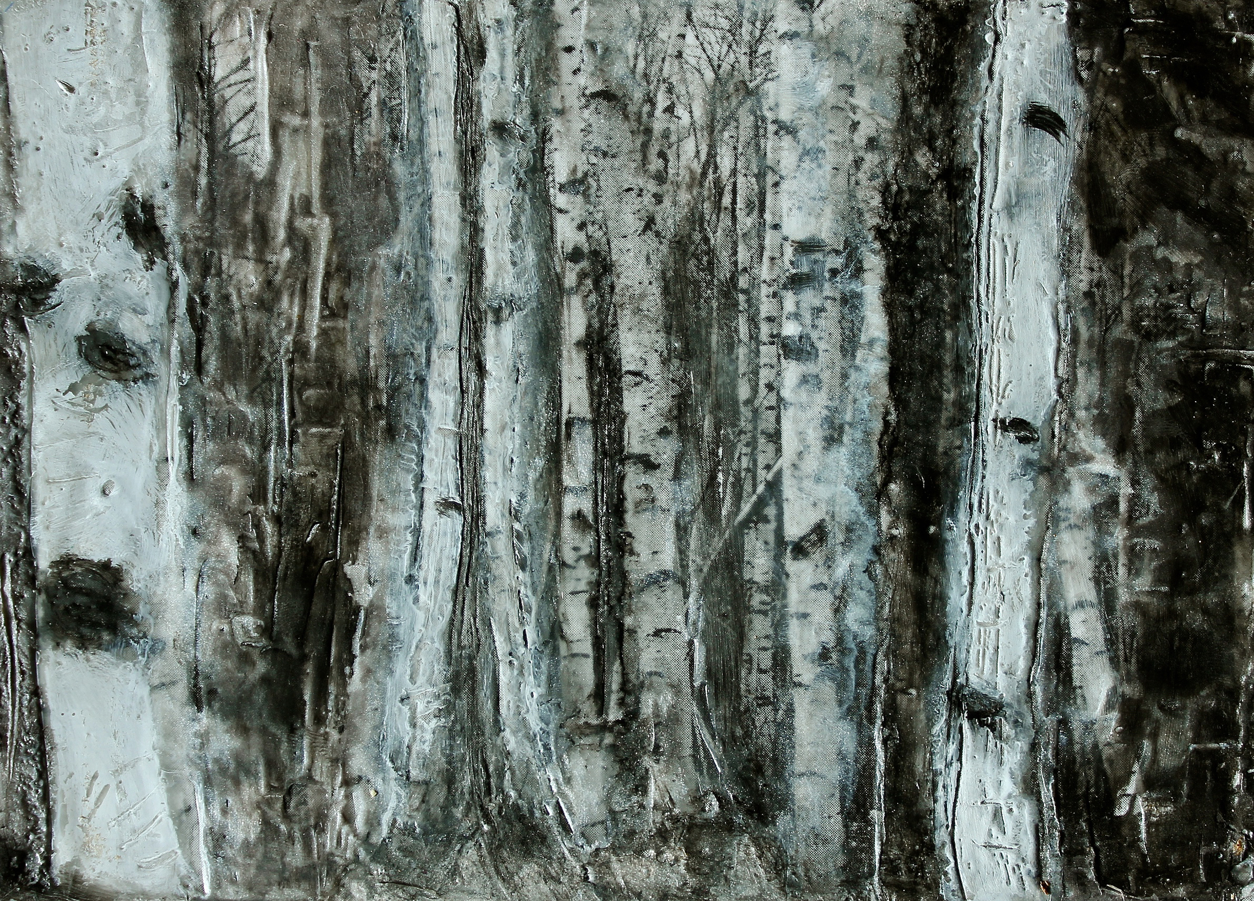 Birches | Encaustic wax , 2014