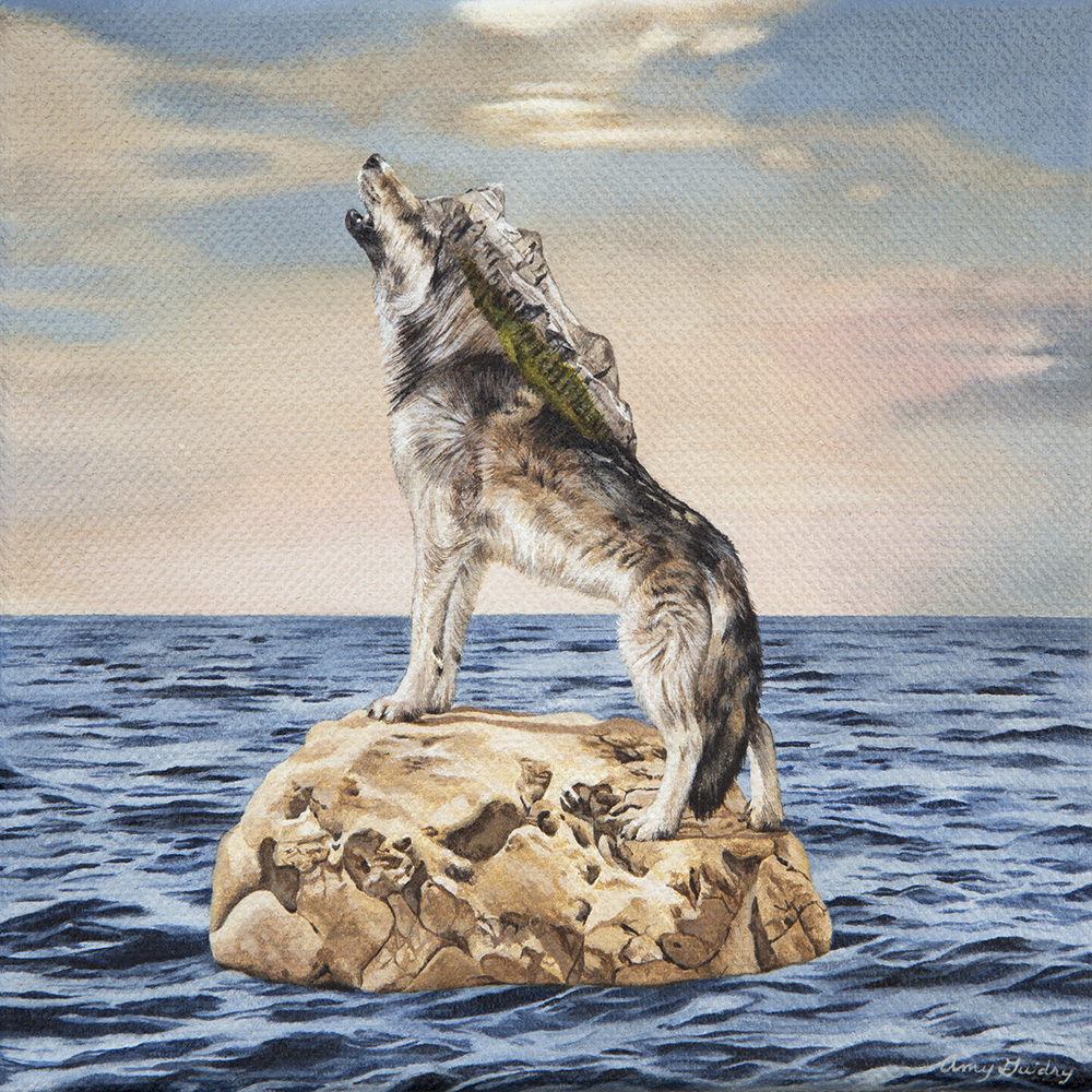 Encroach , acrylic on canvas, 6 x 6 in.