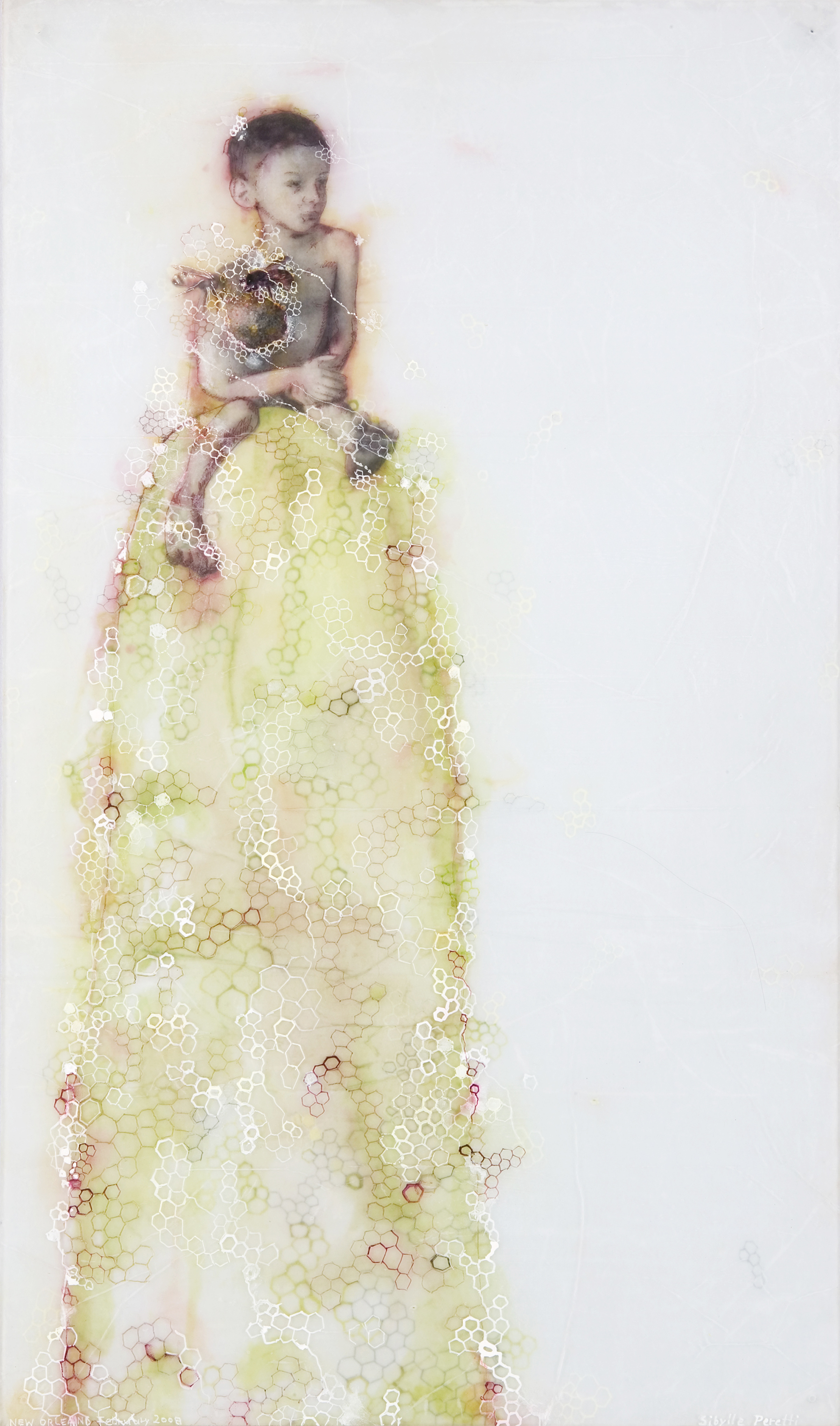 Sibylle Peretti. St. Francis . Glass. 38 x 23 inches.