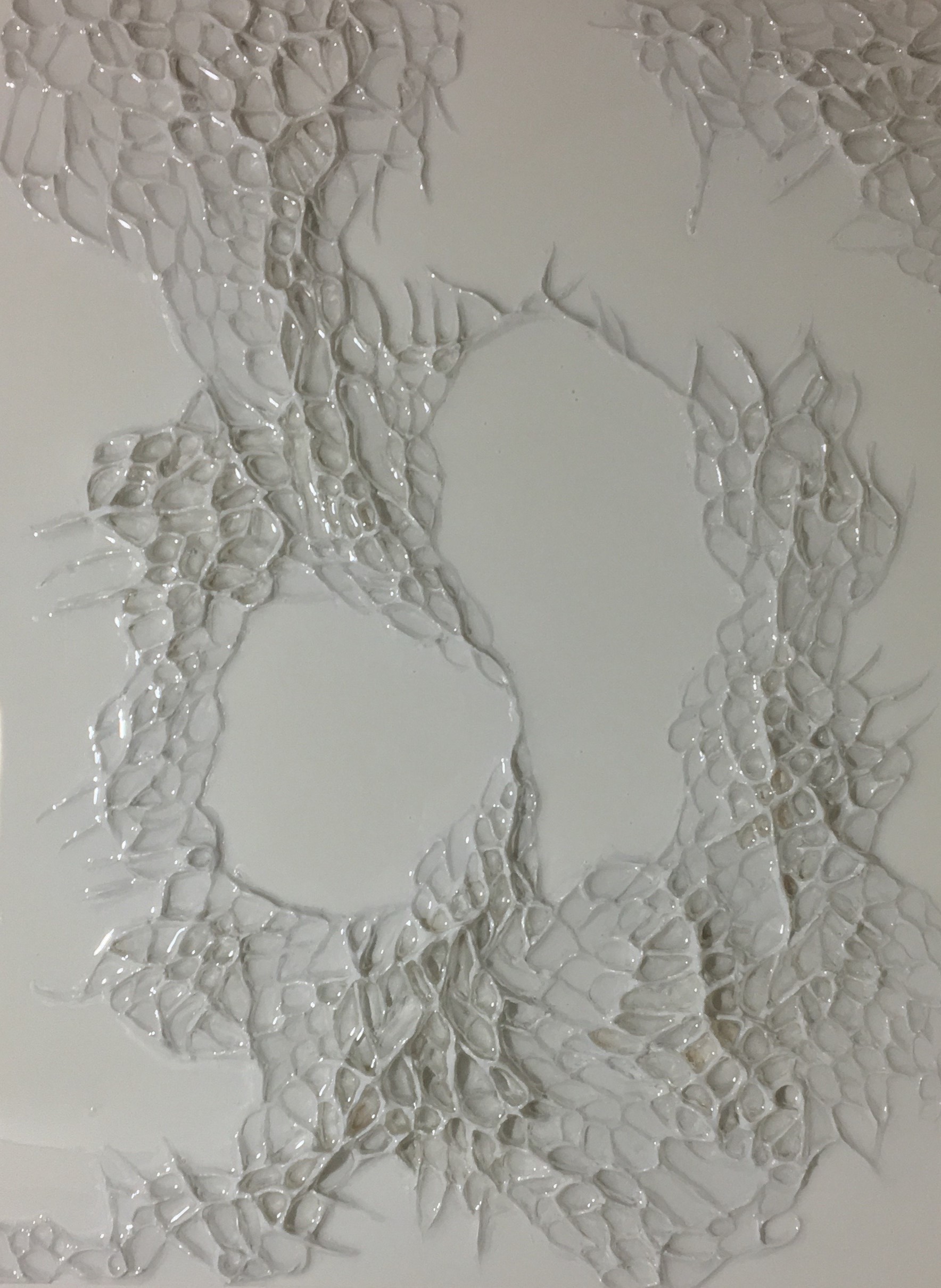 Alluvial Plain , 18 x 24 in., modeling paste and resin.