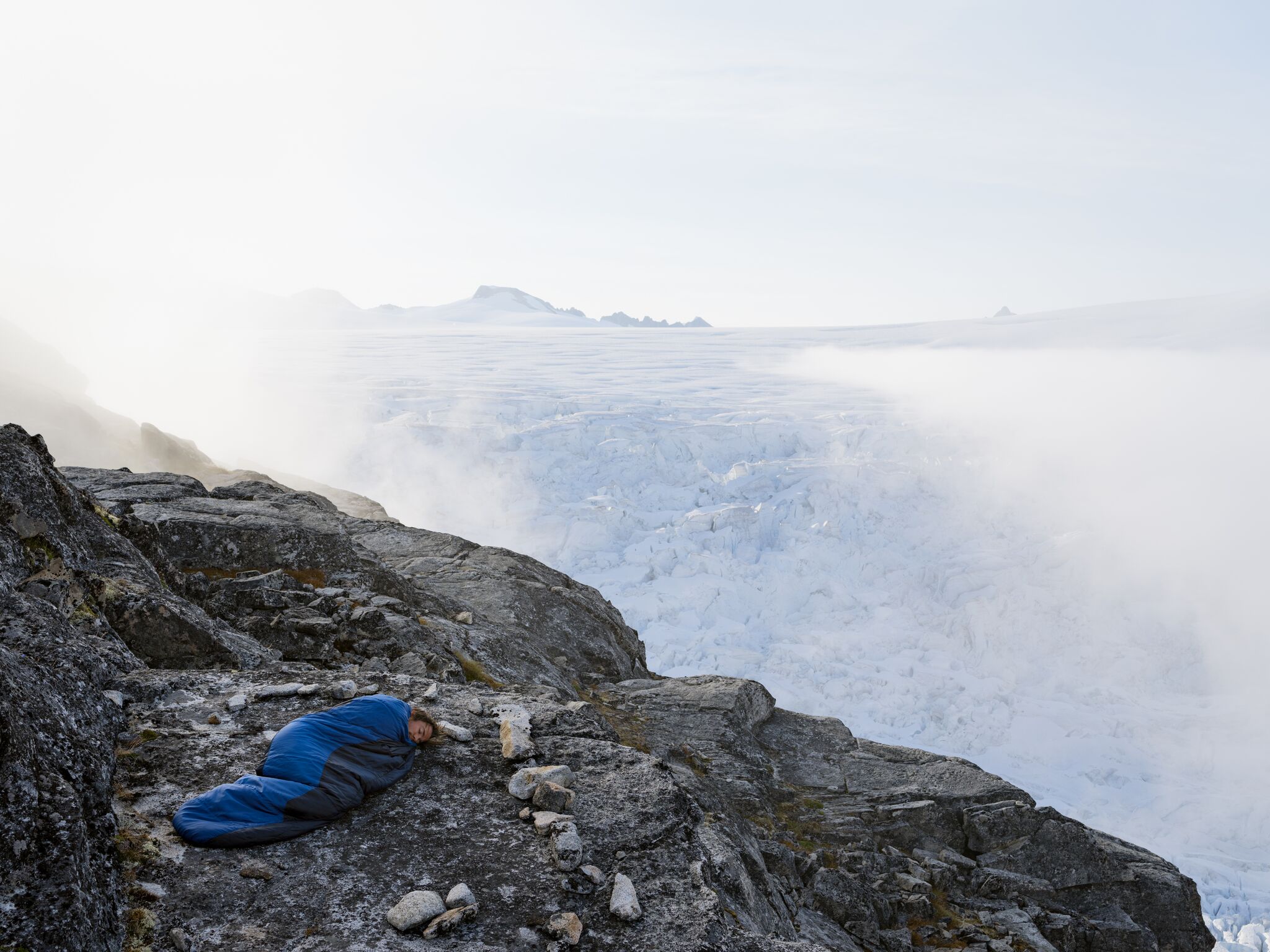 Evan Sleeping at Camp 18, Juneau Icefield Research Program, Alaska 2016 If climate-warming trends continue, the Juneau Icefield is expected to completely disappear by 2200.